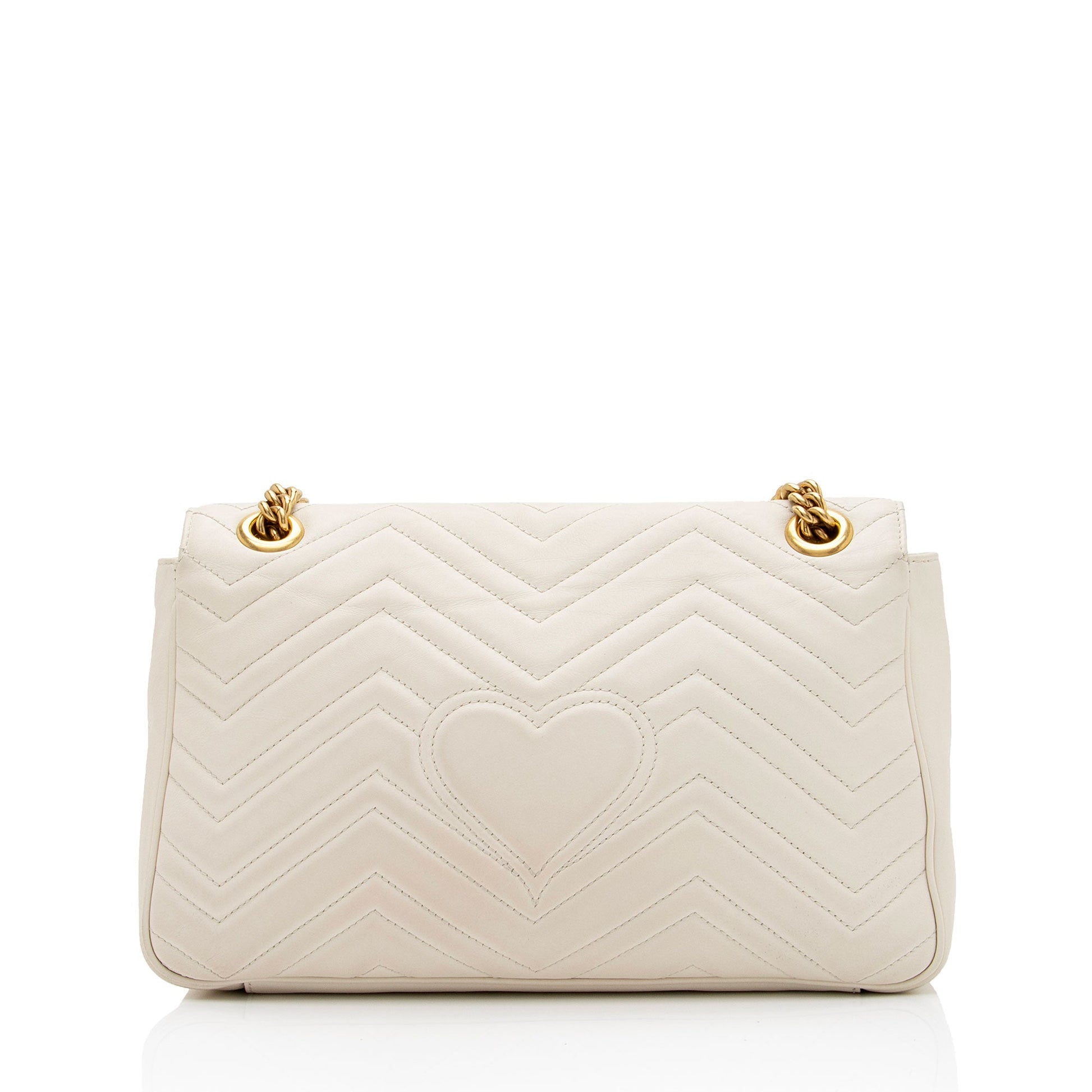 Gucci GG Marmont SHF-vZzq6k Matelasse Leather White Medium Crossbody Bag