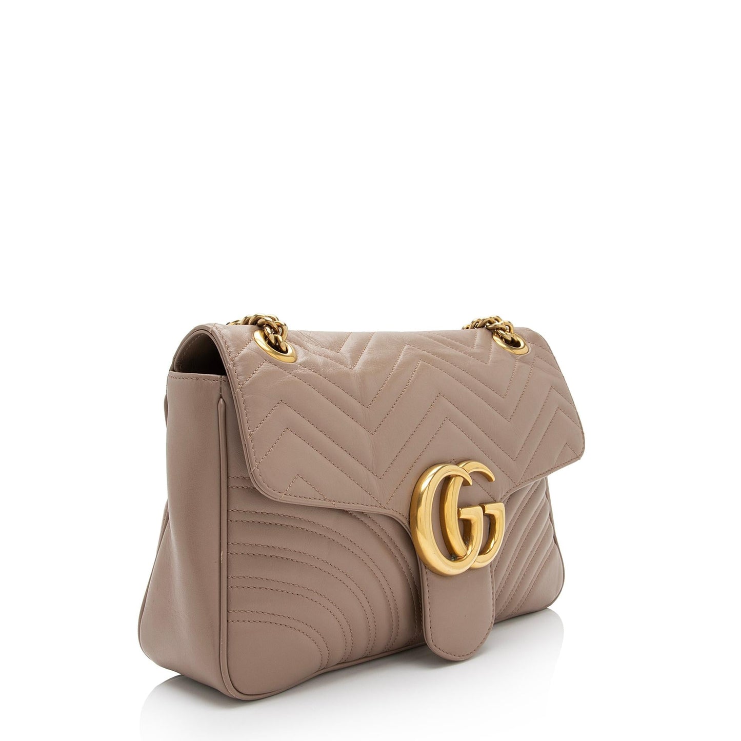 Gucci GG Marmont Flap SHF-tSeuq4 Matelasse Leather Brown Medium Crossbody Bag