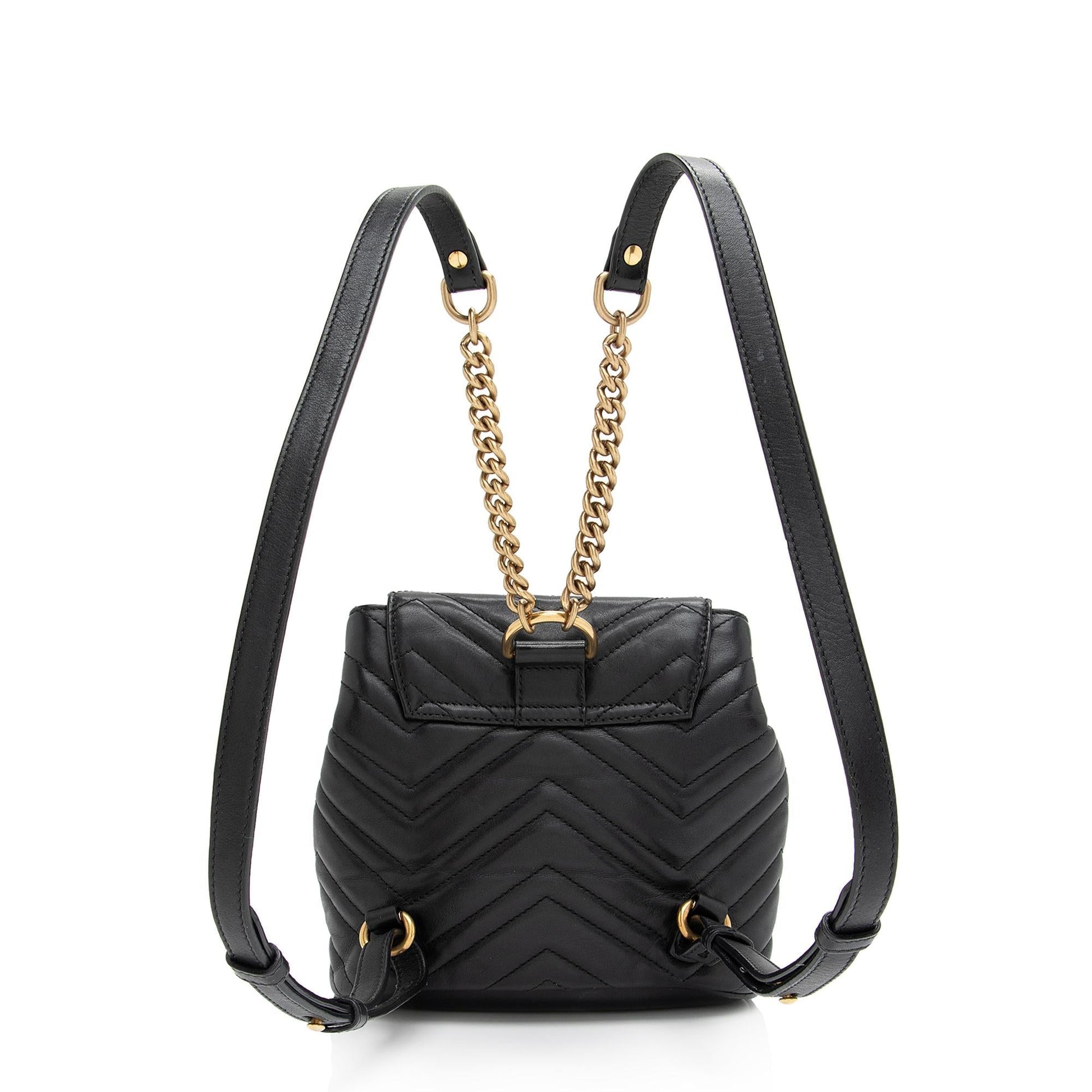 Gucci GG Marmont Backpack SHF-WqOeC5 Matelasse Leather Black Mini Shoulder Bag