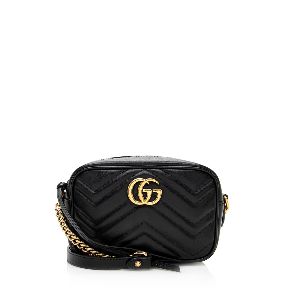 Gucci GG Marmont SHF Matelasse Leather Black Mini Crossbody Bag 6