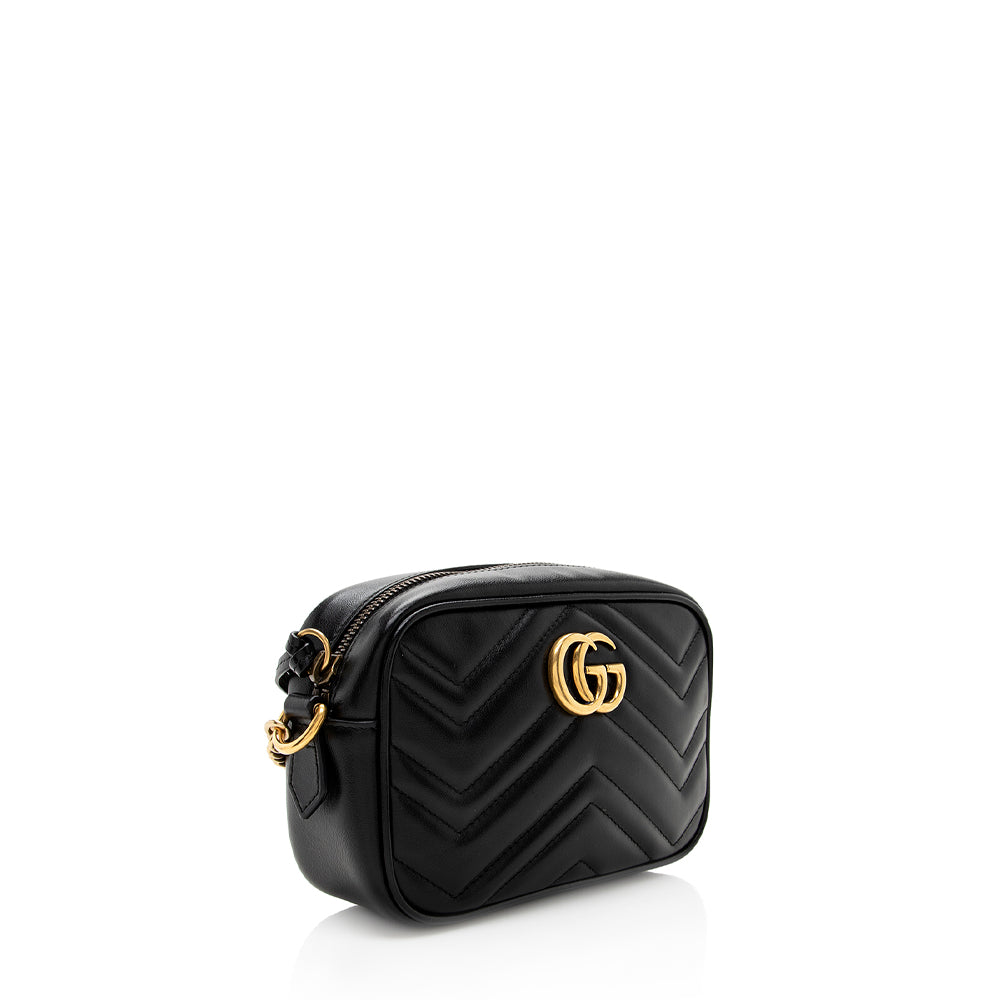 Gucci GG Marmont SHF Matelasse Leather Black Mini Crossbody Bag 6
