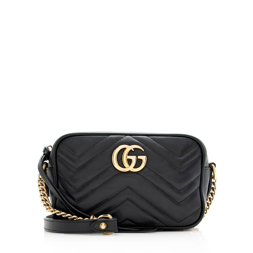 Gucci GG Marmont SHF Matelasse Leather Black Mini Crossbody Bag 7