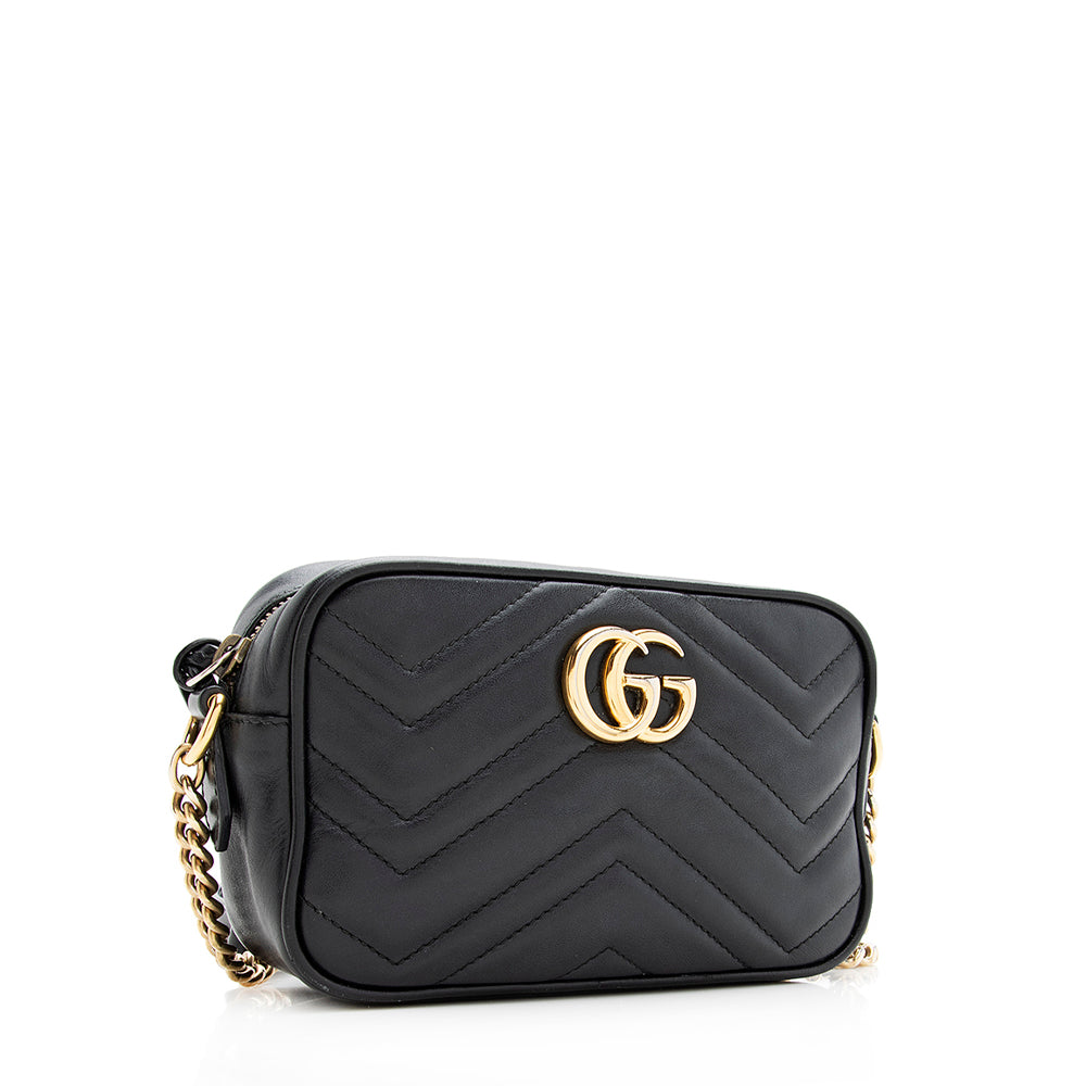Gucci GG Marmont SHF Matelasse Leather Black Mini Crossbody Bag 7