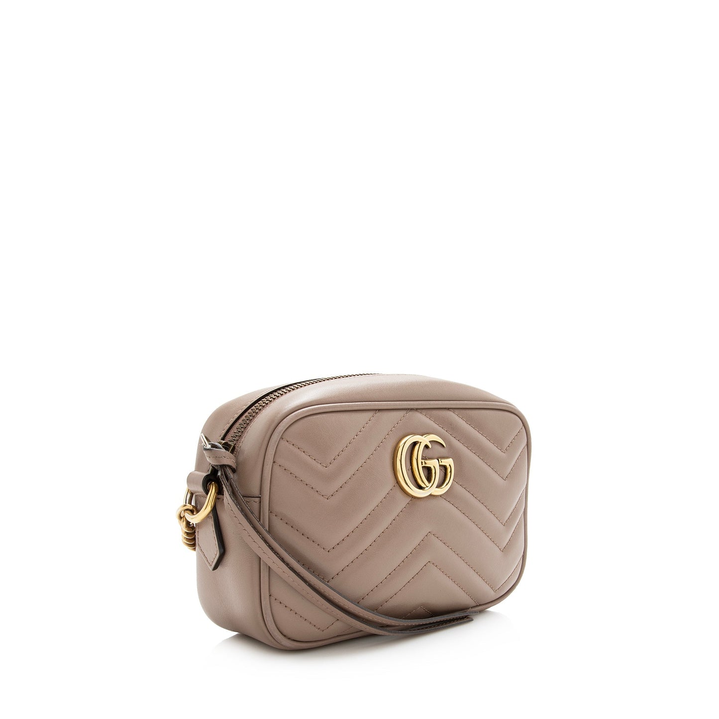 Gucci GG Marmont SHF Matelasse Leather Beige Mini Crossbody Bag Bag Shf