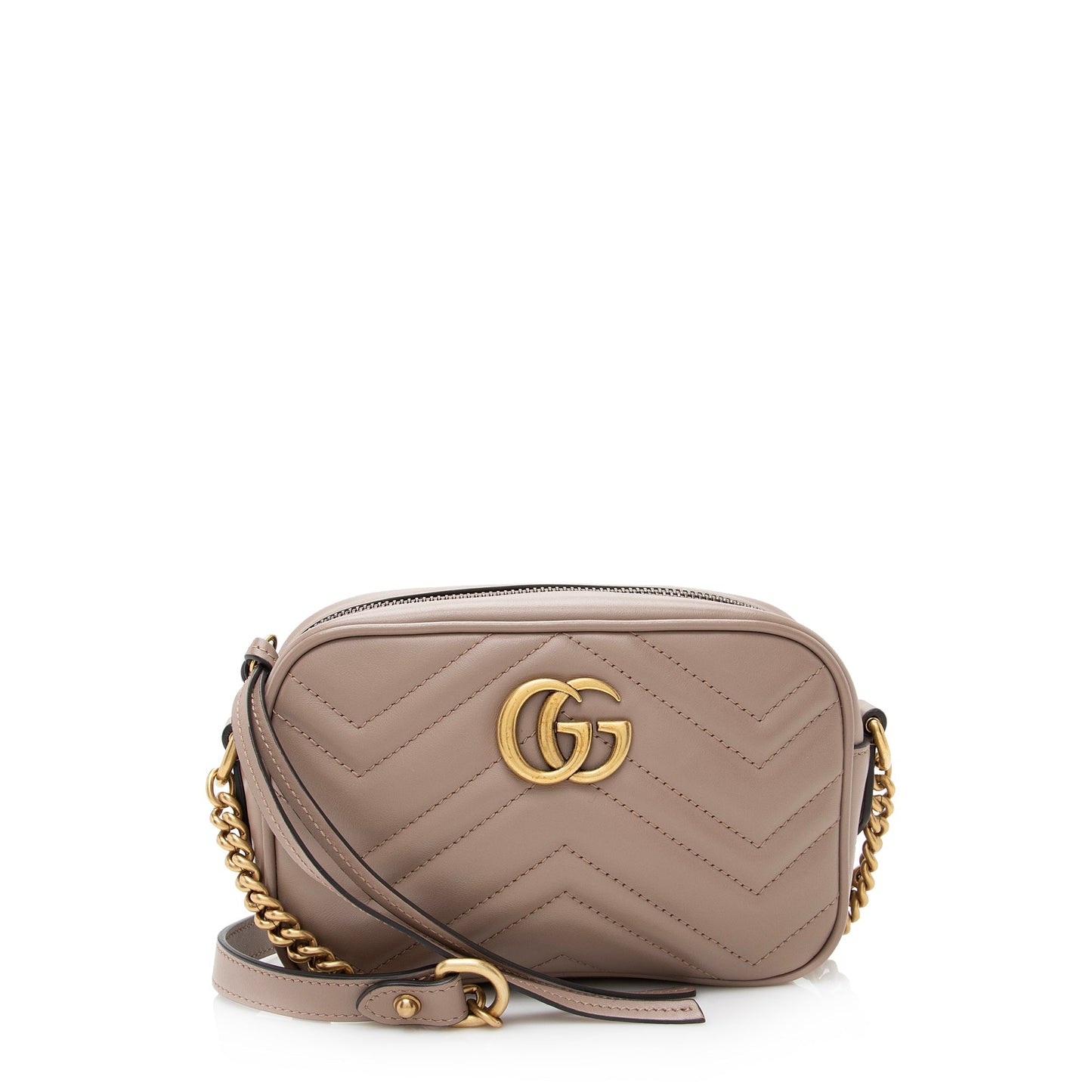 Gucci GG Marmont SHF Matelasse Leather Beige Mini Crossbody Bag 3