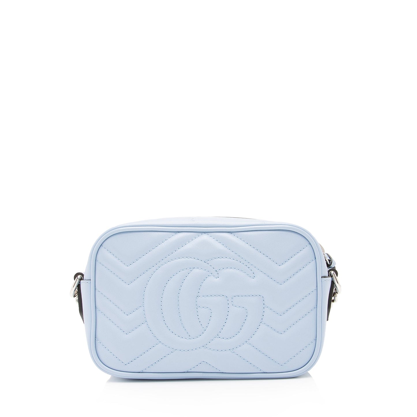 Gucci GG Marmont SHF Matelasse Leather Blue Mini Crossbody Bag