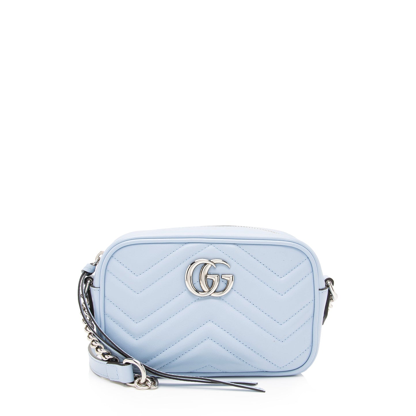 Gucci GG Marmont SHF Matelasse Leather Blue Mini Crossbody Bag