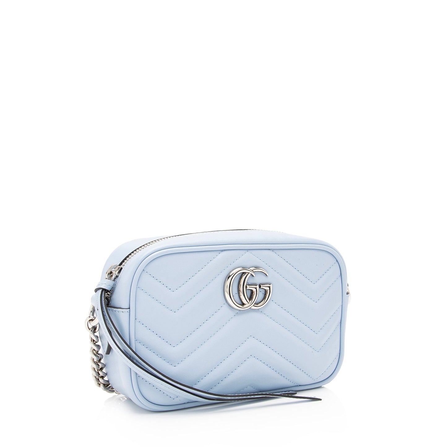 Gucci GG Marmont SHF Matelasse Leather Blue Mini Crossbody Bag