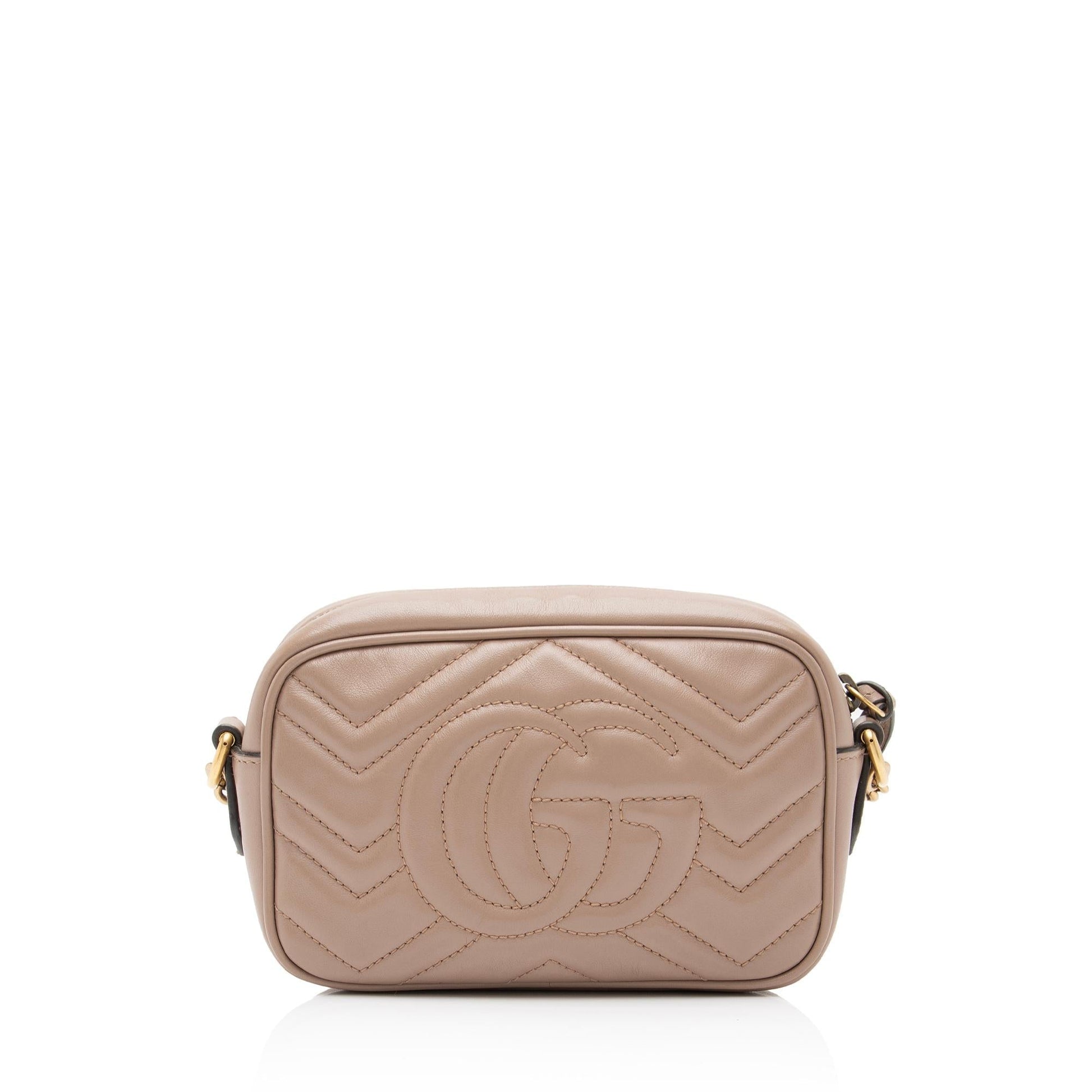 Gucci GG Marmont SHF-joOG1O Matelasse Leather Beige Mini Crossbody Bag
