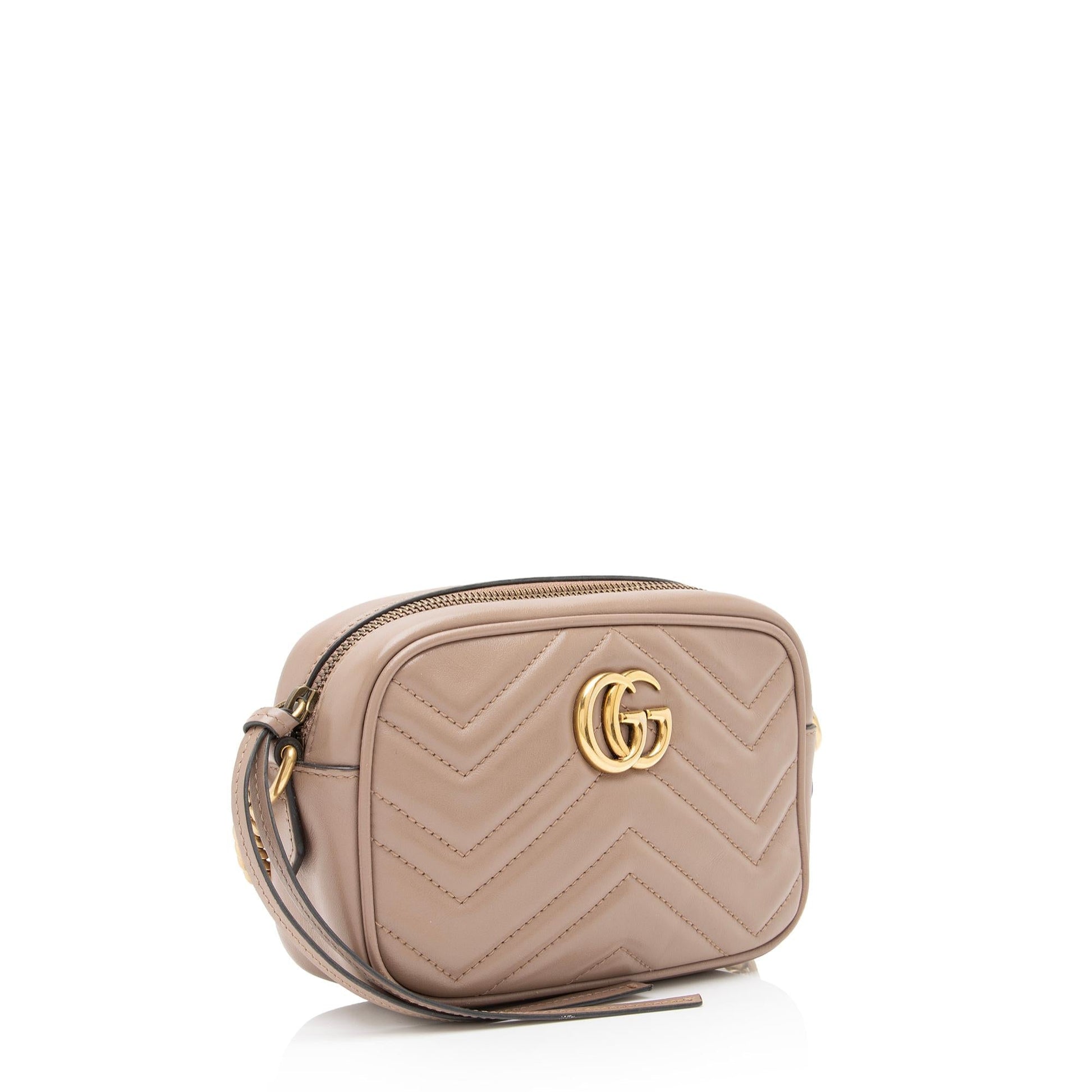Gucci GG Marmont SHF-joOG1O Matelasse Leather Beige Mini Crossbody Bag