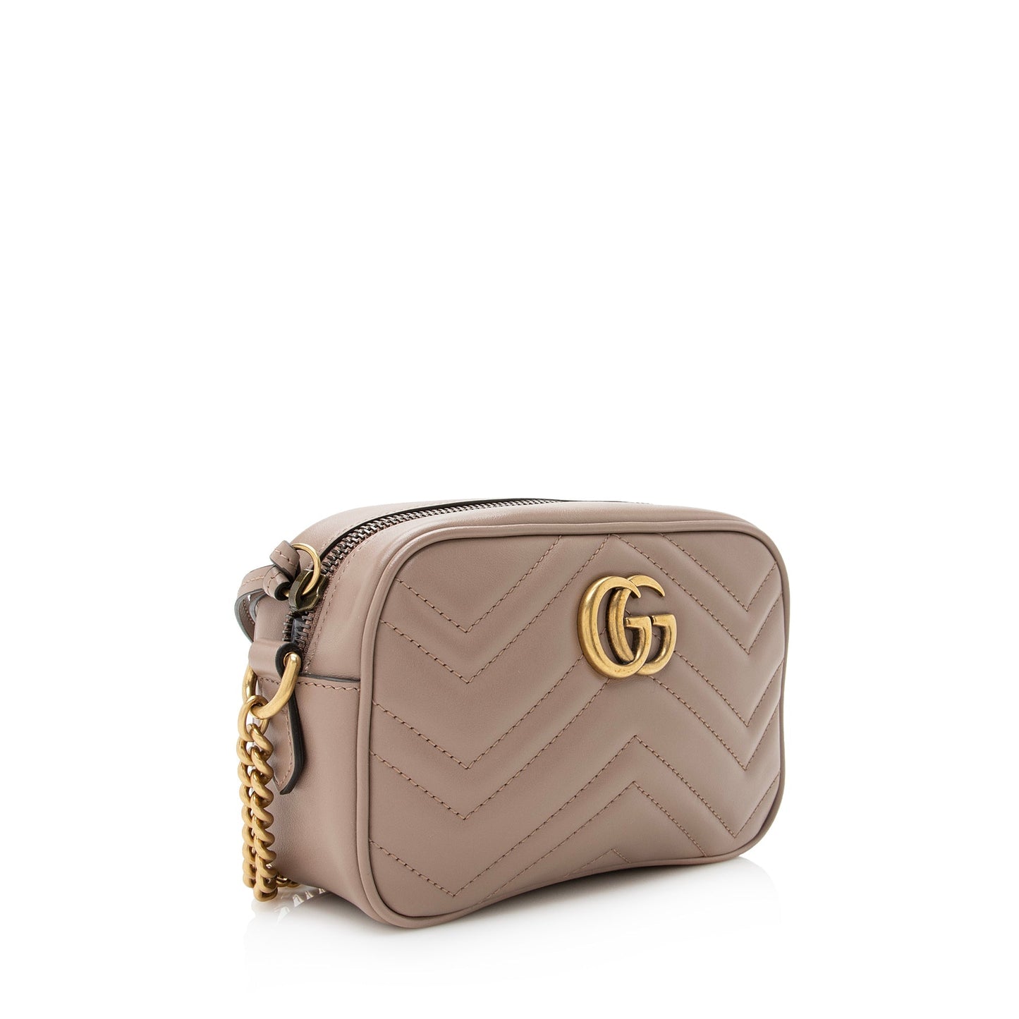 Gucci GG Marmont SHF-nbQ6MC Matelasse Leather Beige Mini Crossbody Bag