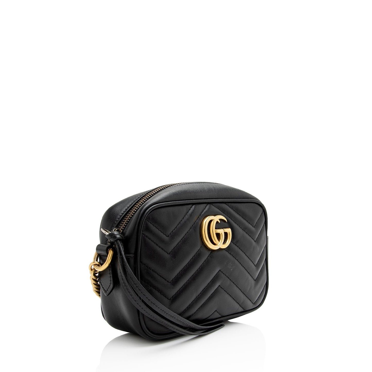 Gucci GG Marmont SHF-kMLi95 Matelasse Leather Black Mini Crossbody Bag