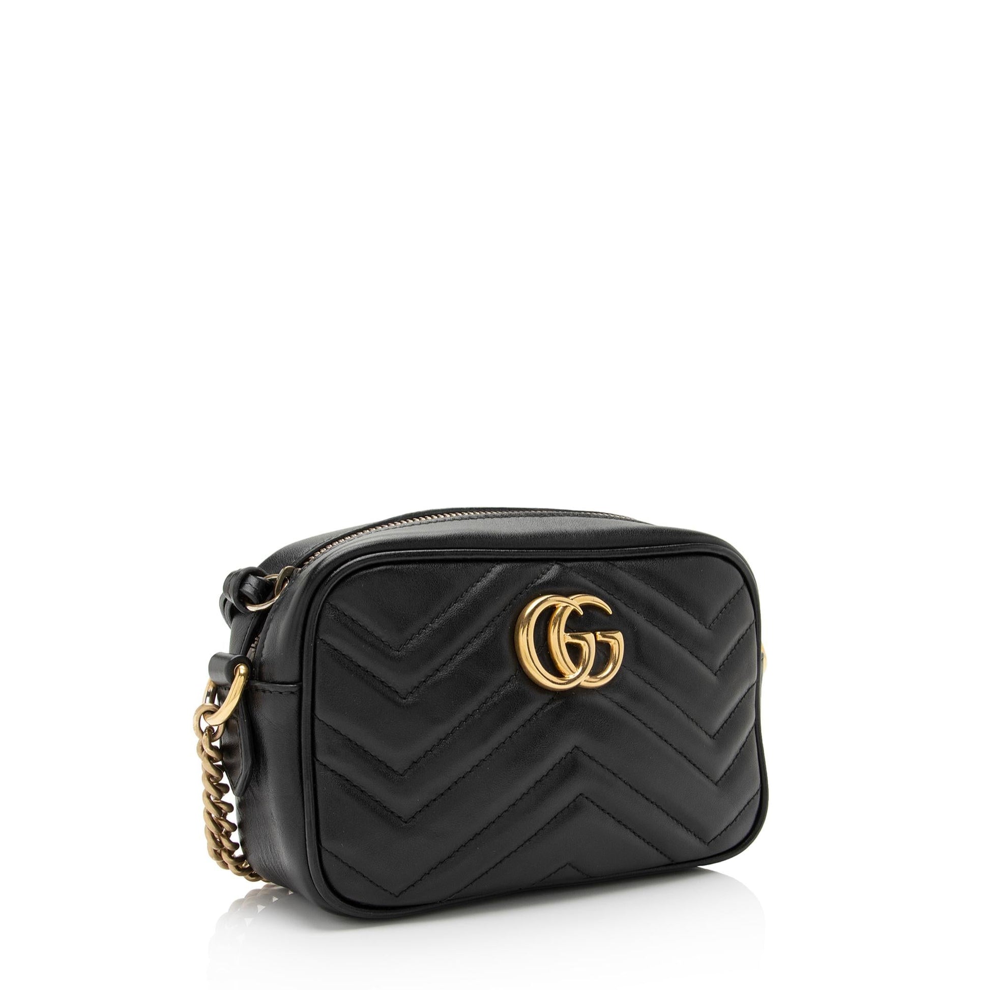Gucci GG Marmont SHF-jGNX76 Matelasse Leather Black Mini Crossbody Bag
