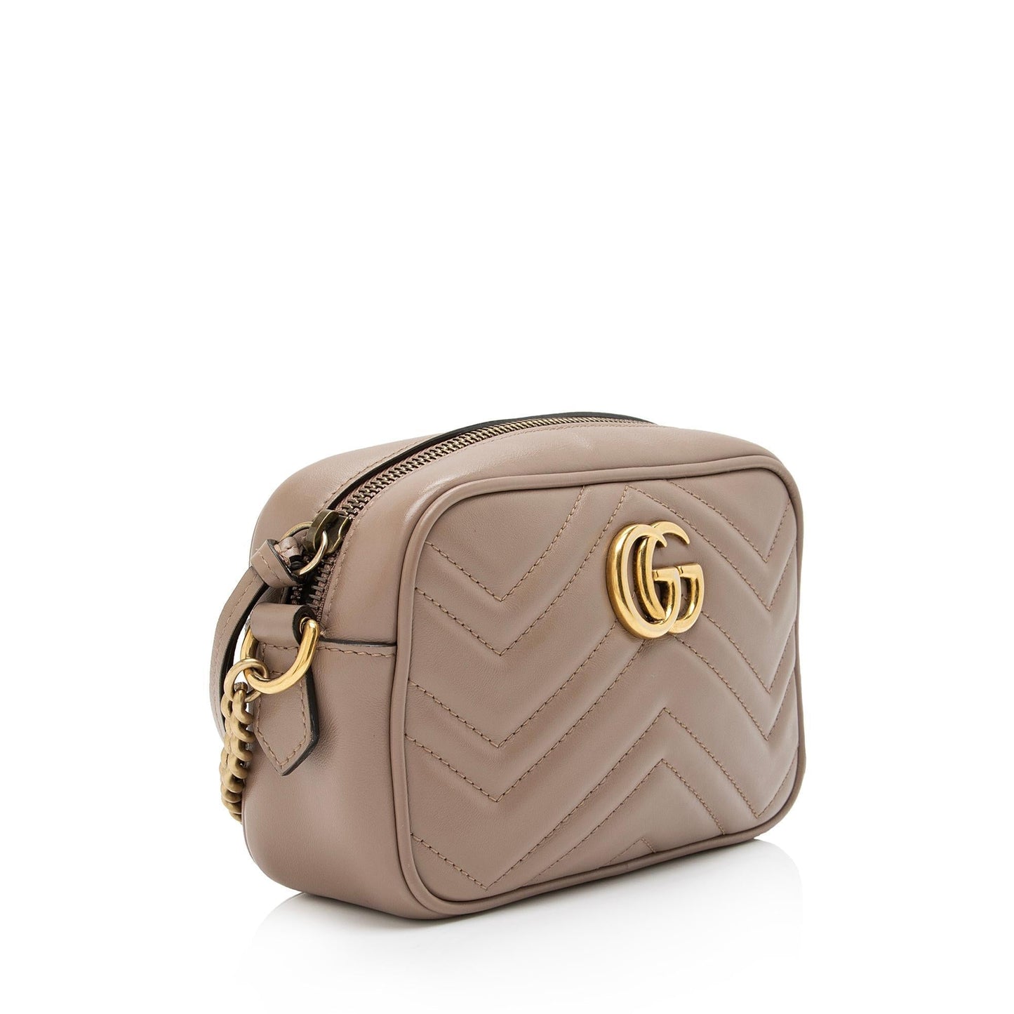 Gucci GG Marmont SHF-W8HmMA Matelasse Leather Beige Mini Crossbody Bag