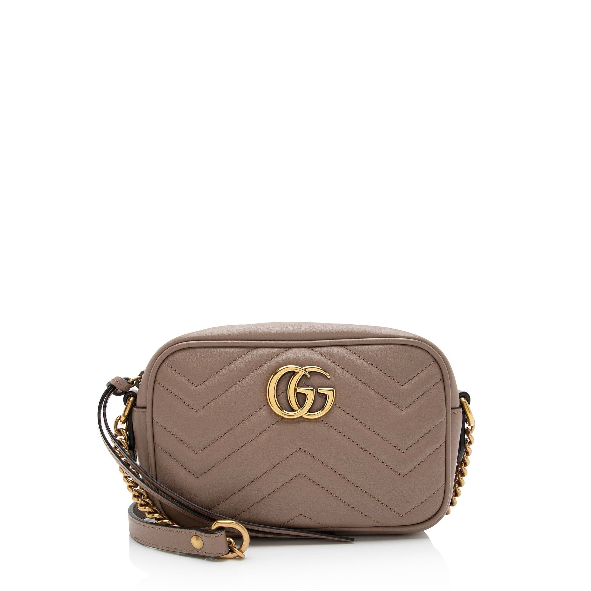Gucci GG Marmont SHF-diq8aj Matelasse Leather Beige Mini Crossbody Bag