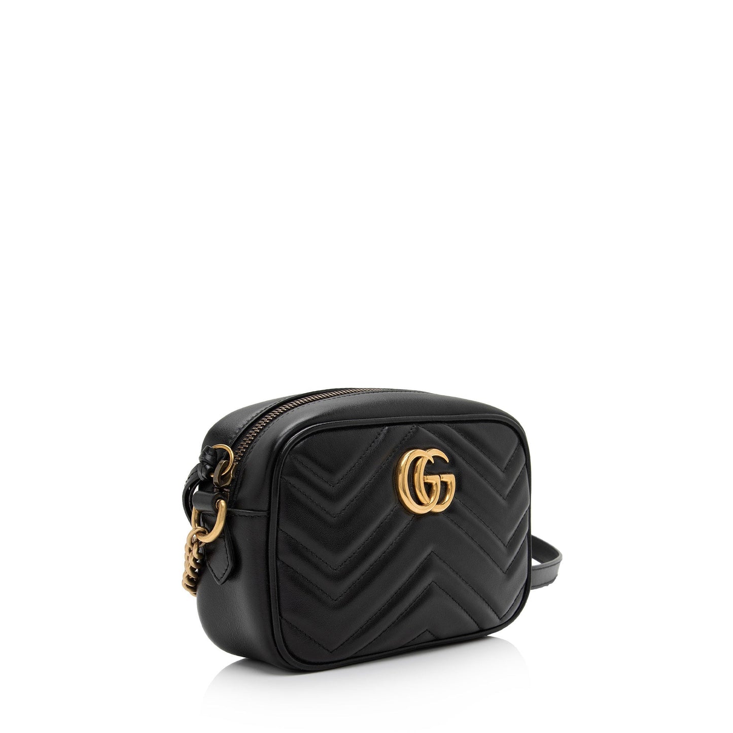 Gucci GG Marmont SHF-iLzP5K Matelasse Leather Black Mini Crossbody Bag