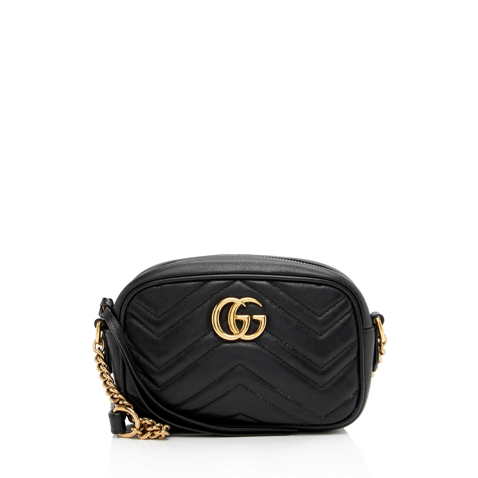 Gucci GG Marmont SHF-MVP7lQ Matelasse Leather Black Mini Crossbody Bag