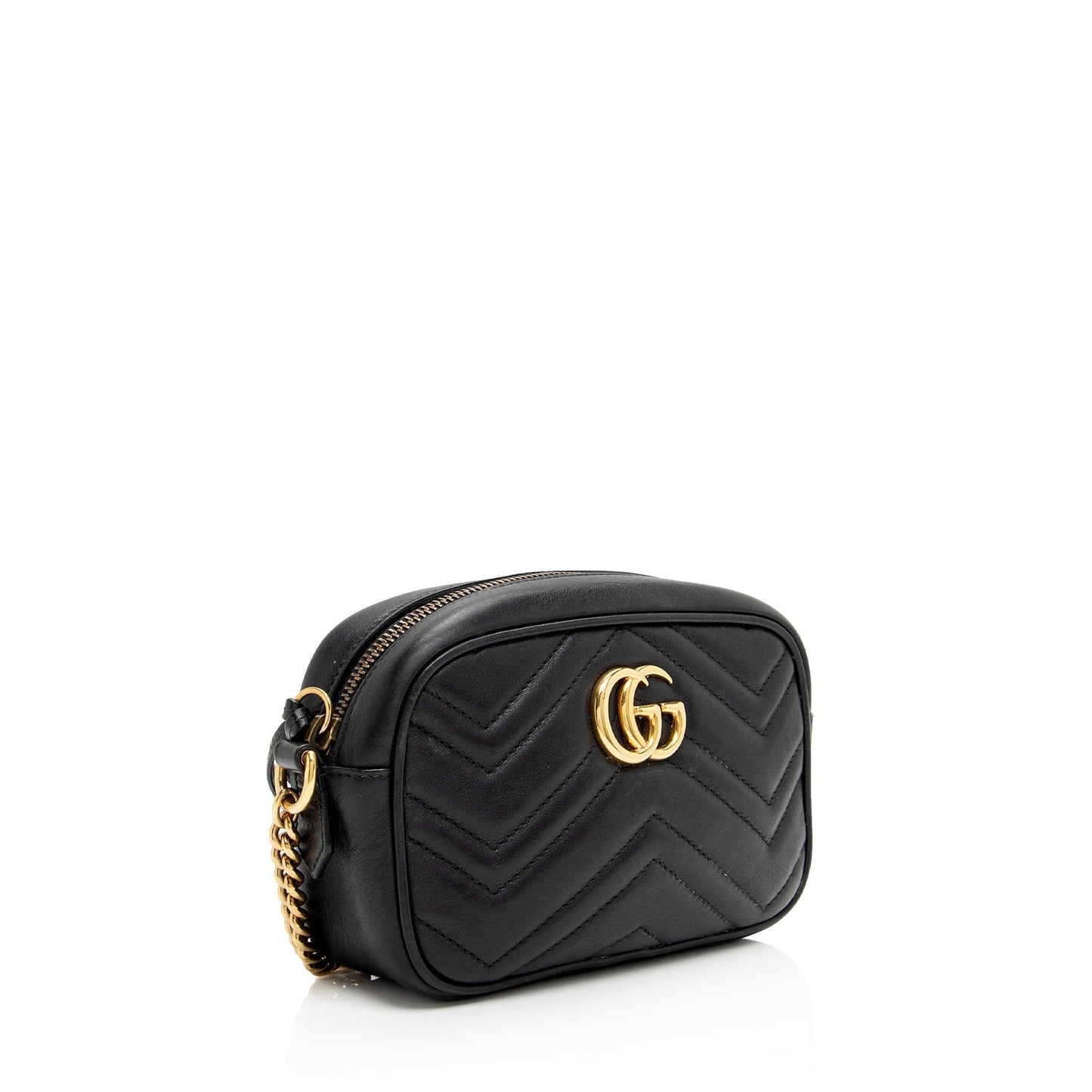Gucci GG Marmont SHF-MVP7lQ Matelasse Leather Black Mini Crossbody Bag