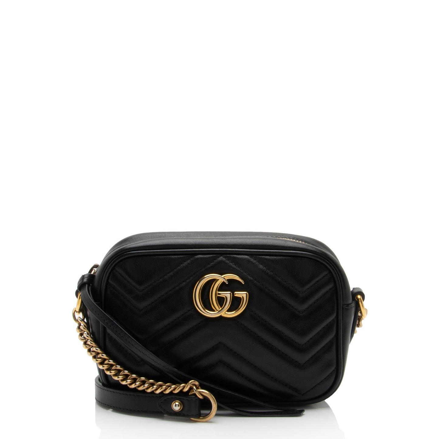 Gucci GG Marmont SHF-K2ithf Matelasse Leather Black Mini Crossbody Bag