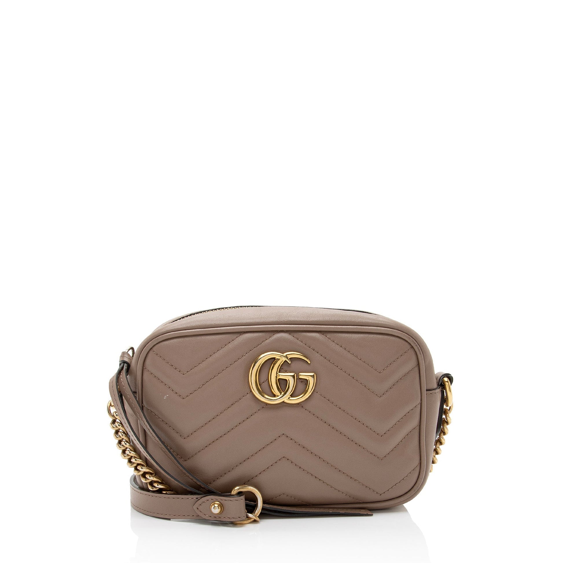 Gucci GG Marmont SHF-rnywkF Matelasse Leather Beige Mini Crossbody Bag