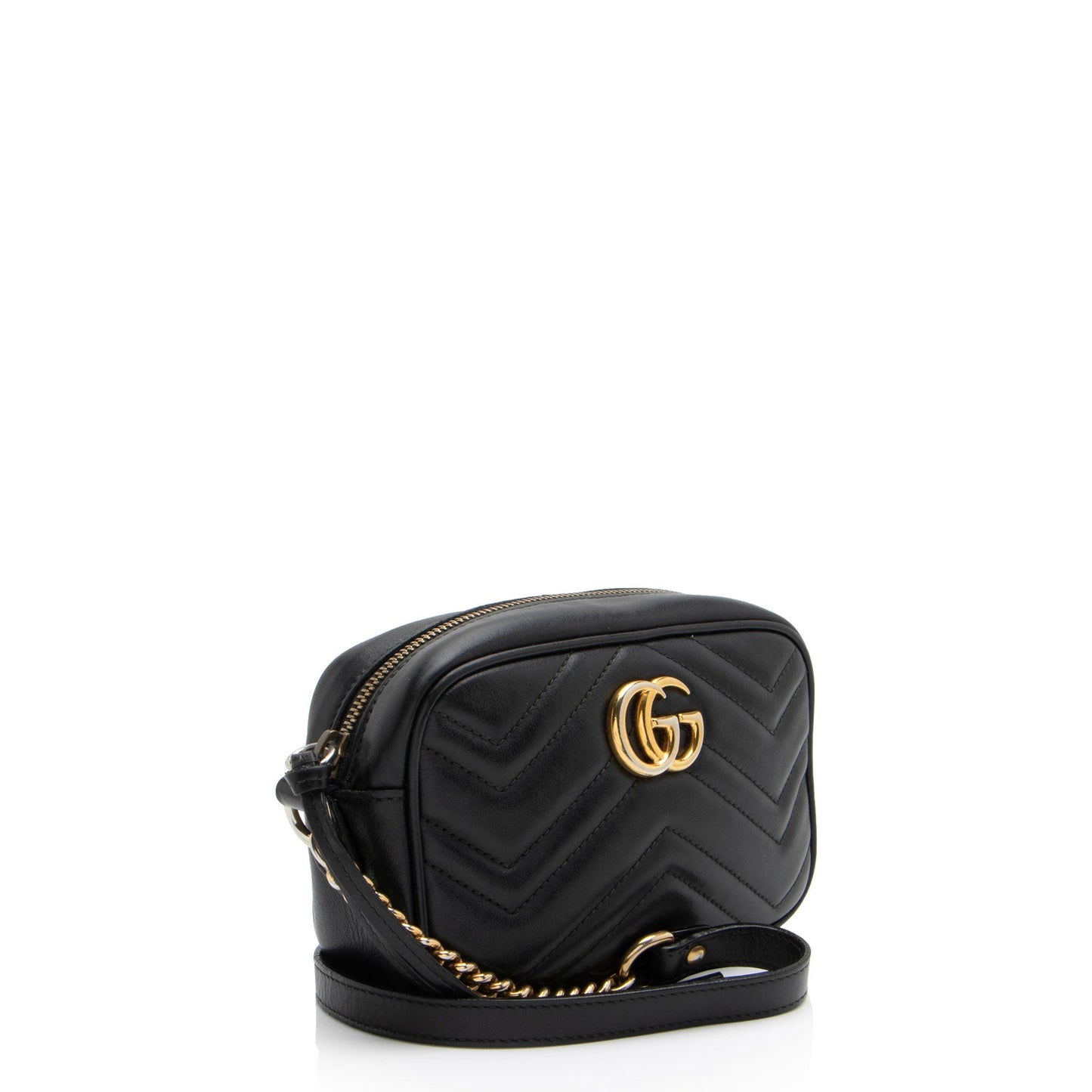 Gucci GG Marmont SHF-MMurmE Matelasse Leather Black Mini Crossbody Bag
