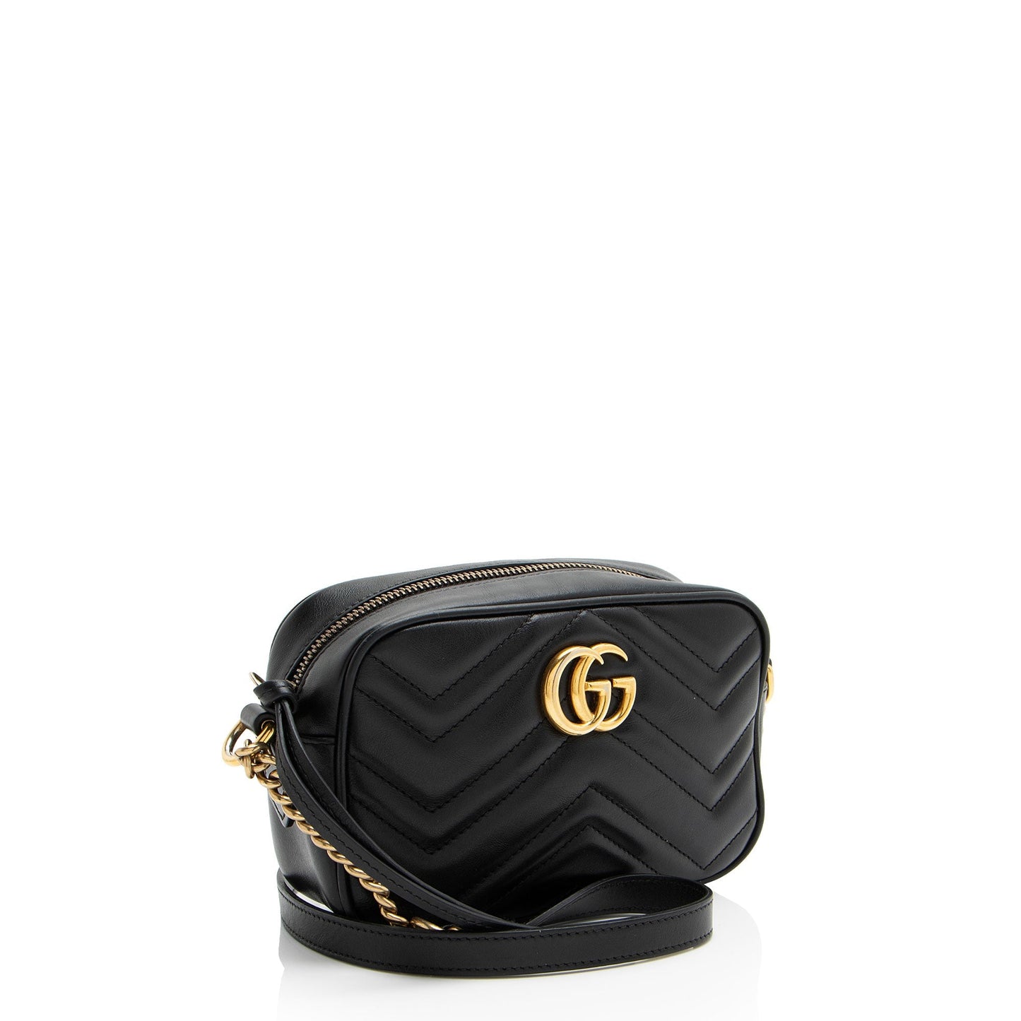 Gucci GG Marmont SHF-J7WV4U Matelasse Leather Black Mini Crossbody Bag