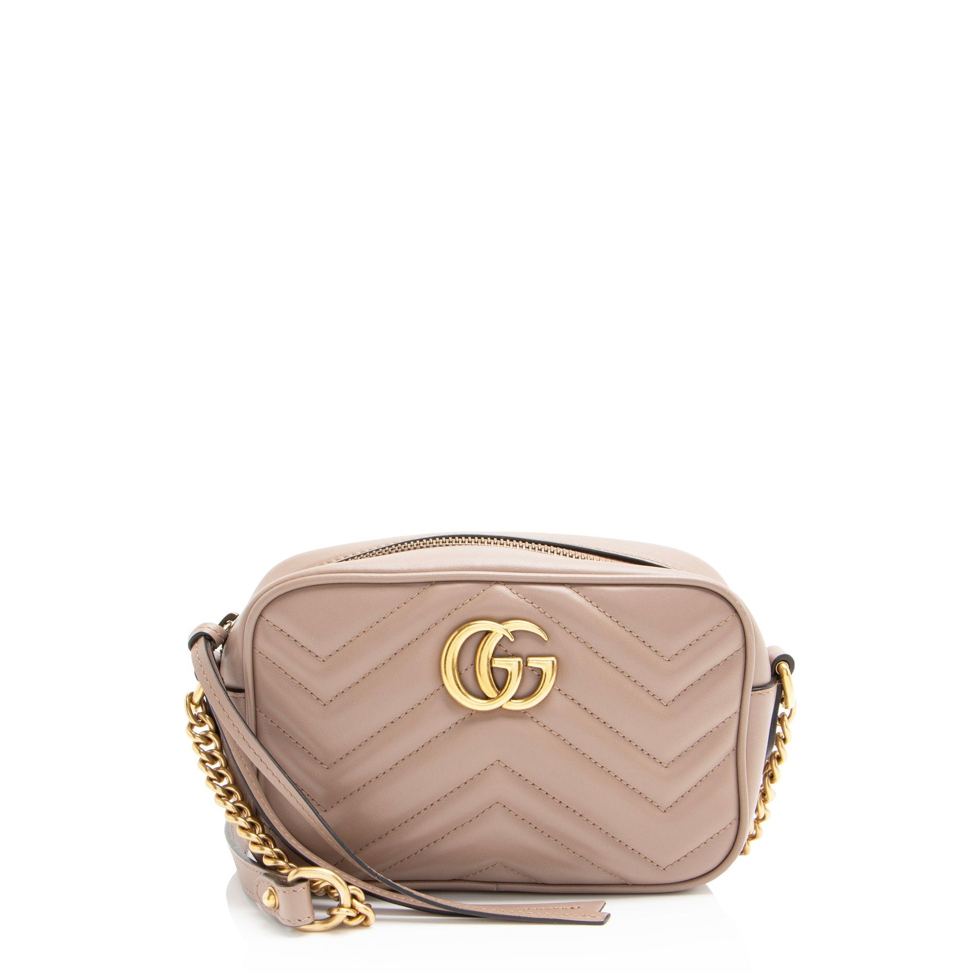 Gucci GG Marmont Matelasse Leather Beige Mini Crossbody Bag