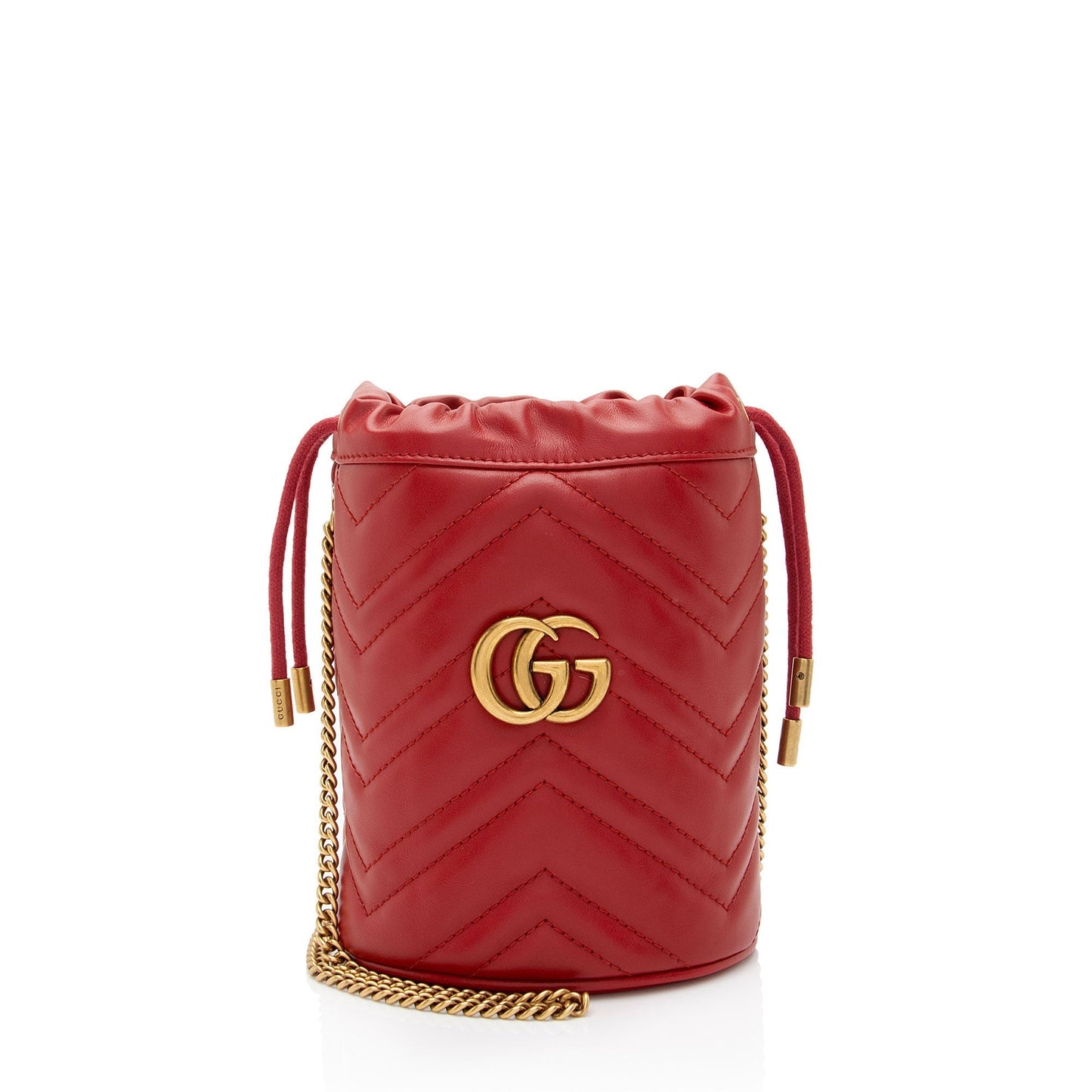 Gucci Marmont Bucket Bag Shf 5Z20Gx Leather Matelasse Crossbody Bag