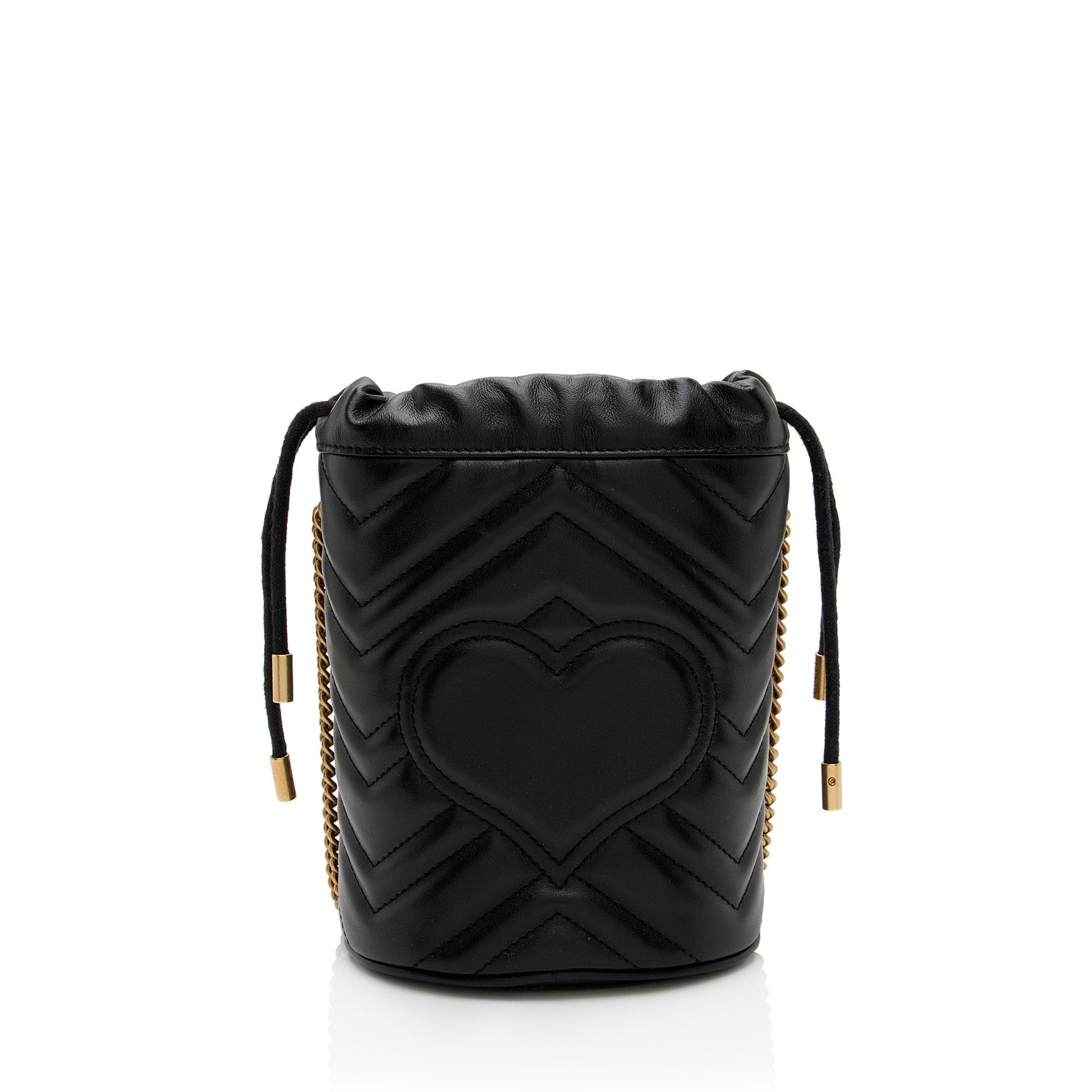 Gucci Marmont Bucket Bag Shf Iv6Bhp Leather Matelasse Crossbody Bag