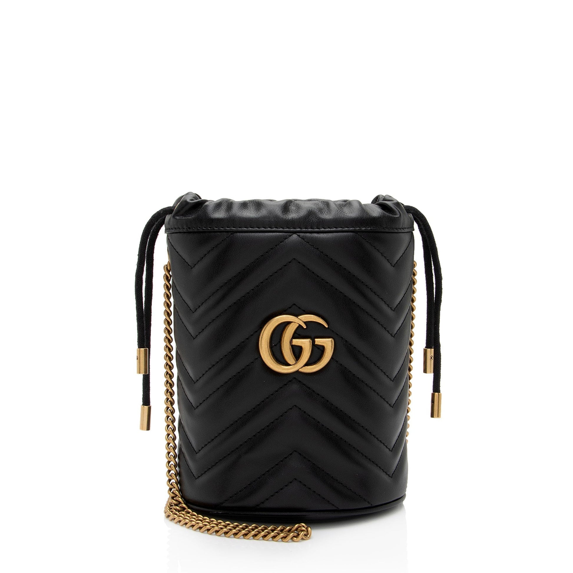 Gucci Marmont Bucket Bag Shf Iv6Bhp Leather Matelasse Crossbody Bag