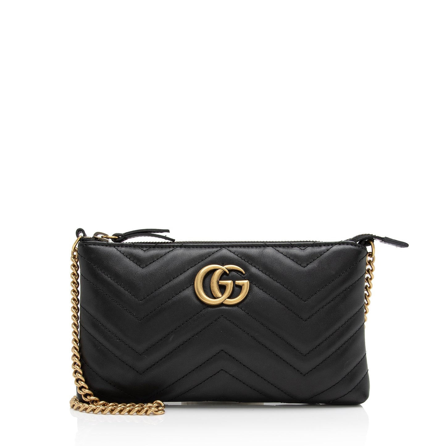 Gucci GG Marmont Chain SHF-6frD2R Matelasse Leather Black Mini Crossbody Bag
