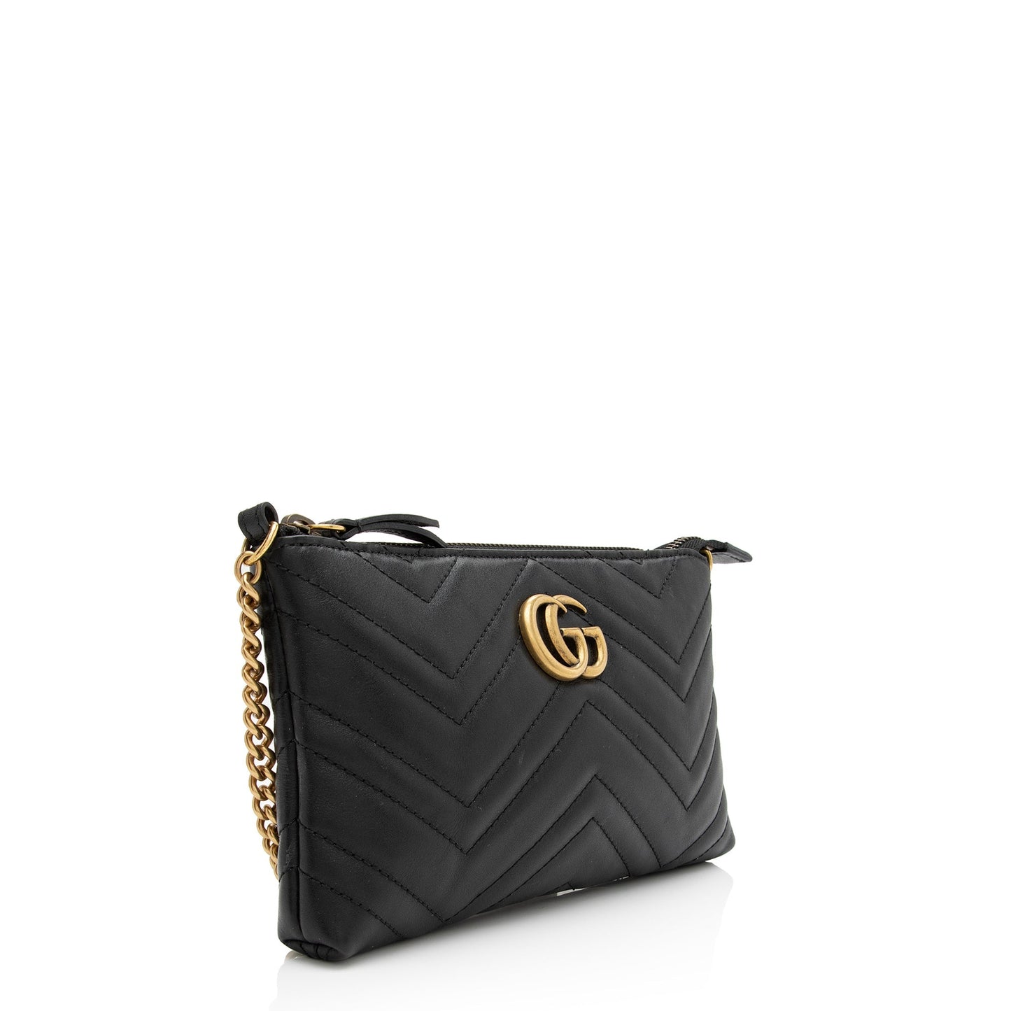 Gucci GG Marmont Chain SHF-6frD2R Matelasse Leather Black Mini Crossbody Bag