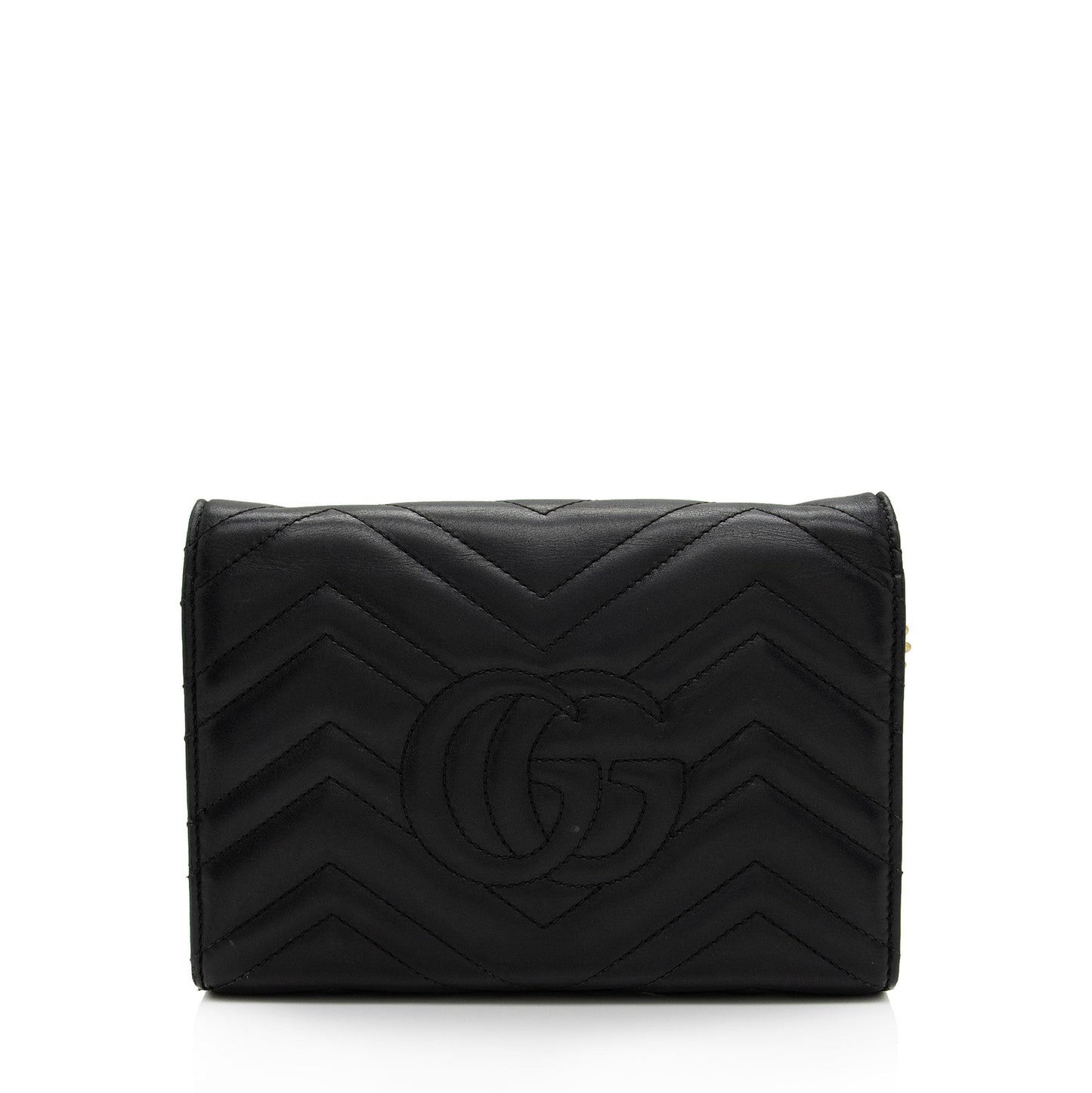 Gucci GG Marmont Chain SHF-KHf4XN Matelasse Leather Black Mini Crossbody Bag
