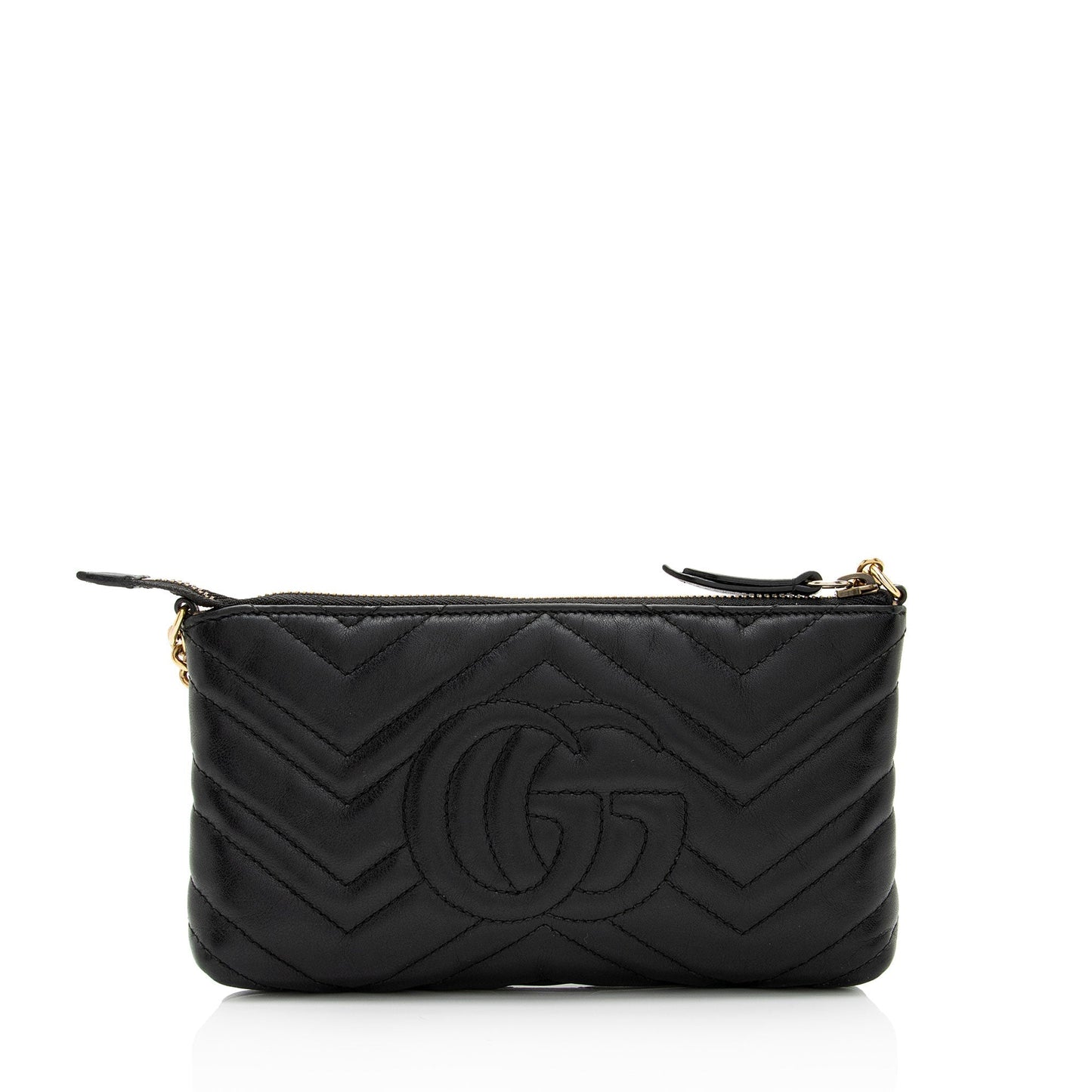Gucci GG Marmont Chain SHF-CwKDsc Matelasse Leather Black Mini Crossbody Bag