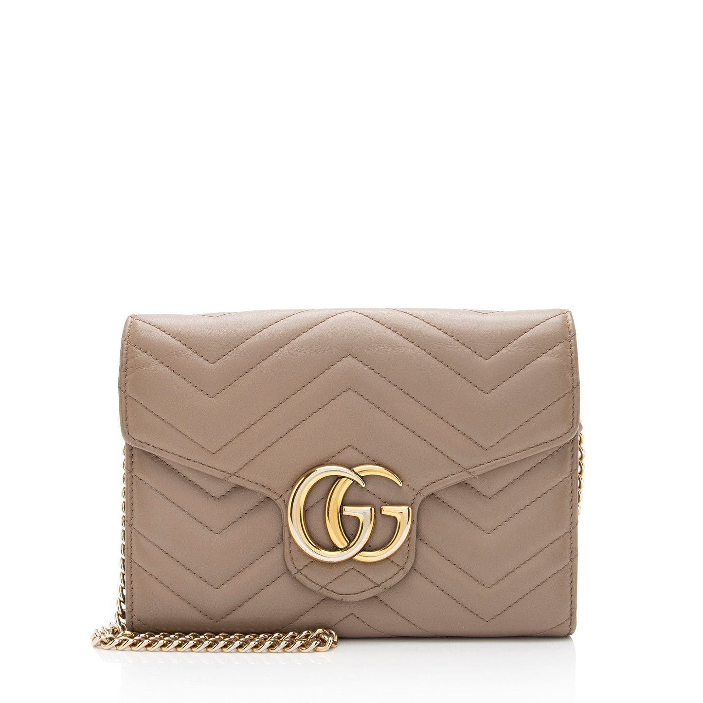 Gucci GG Marmont Chain SHF-bJF41o Matelasse Leather Beige Mini Crossbody Bag