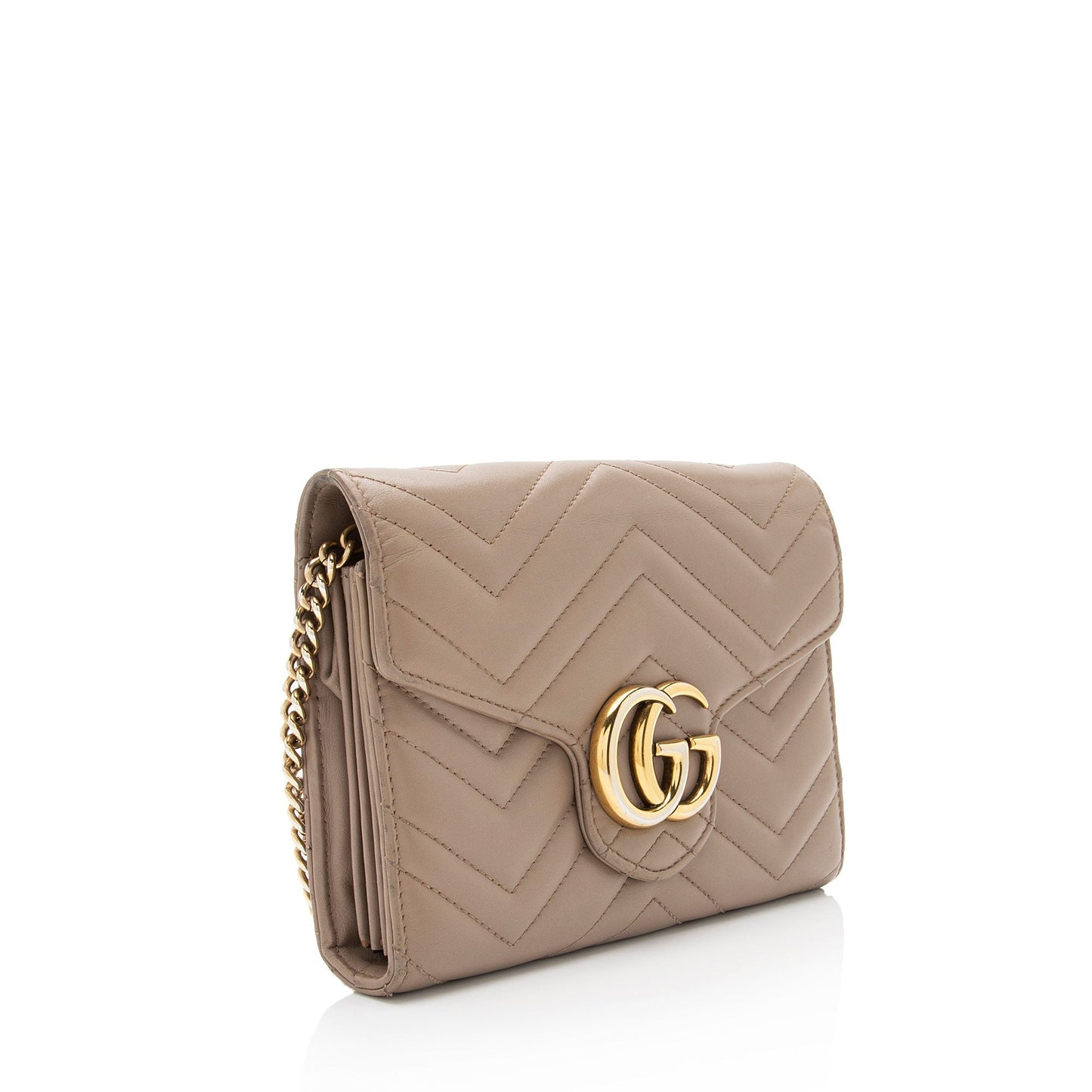 Gucci GG Marmont Chain SHF-bJF41o Matelasse Leather Beige Mini Crossbody Bag