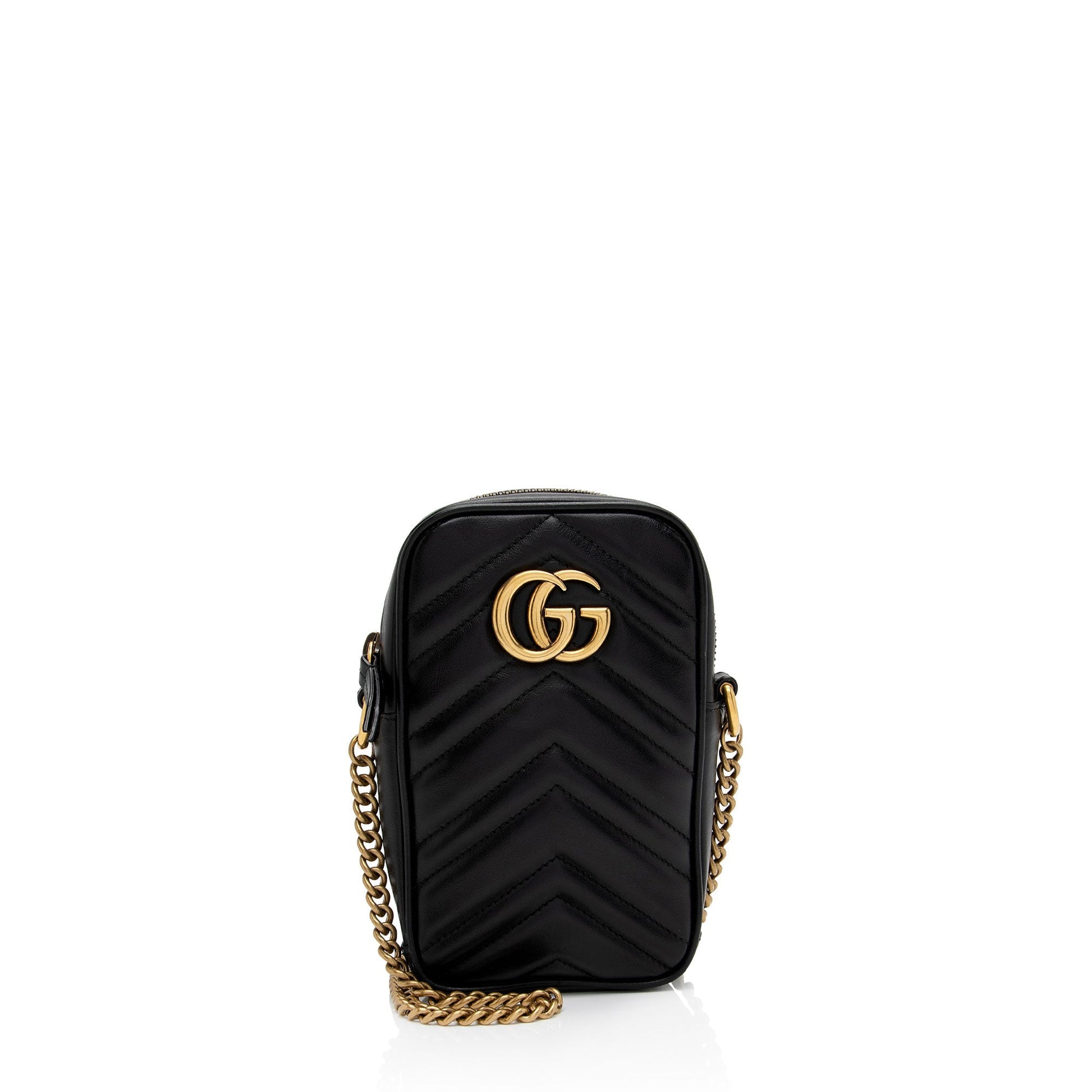 Gucci GG Marmont SHF-2UTE9c Matelasse Leather Black Mini Crossbody Bag