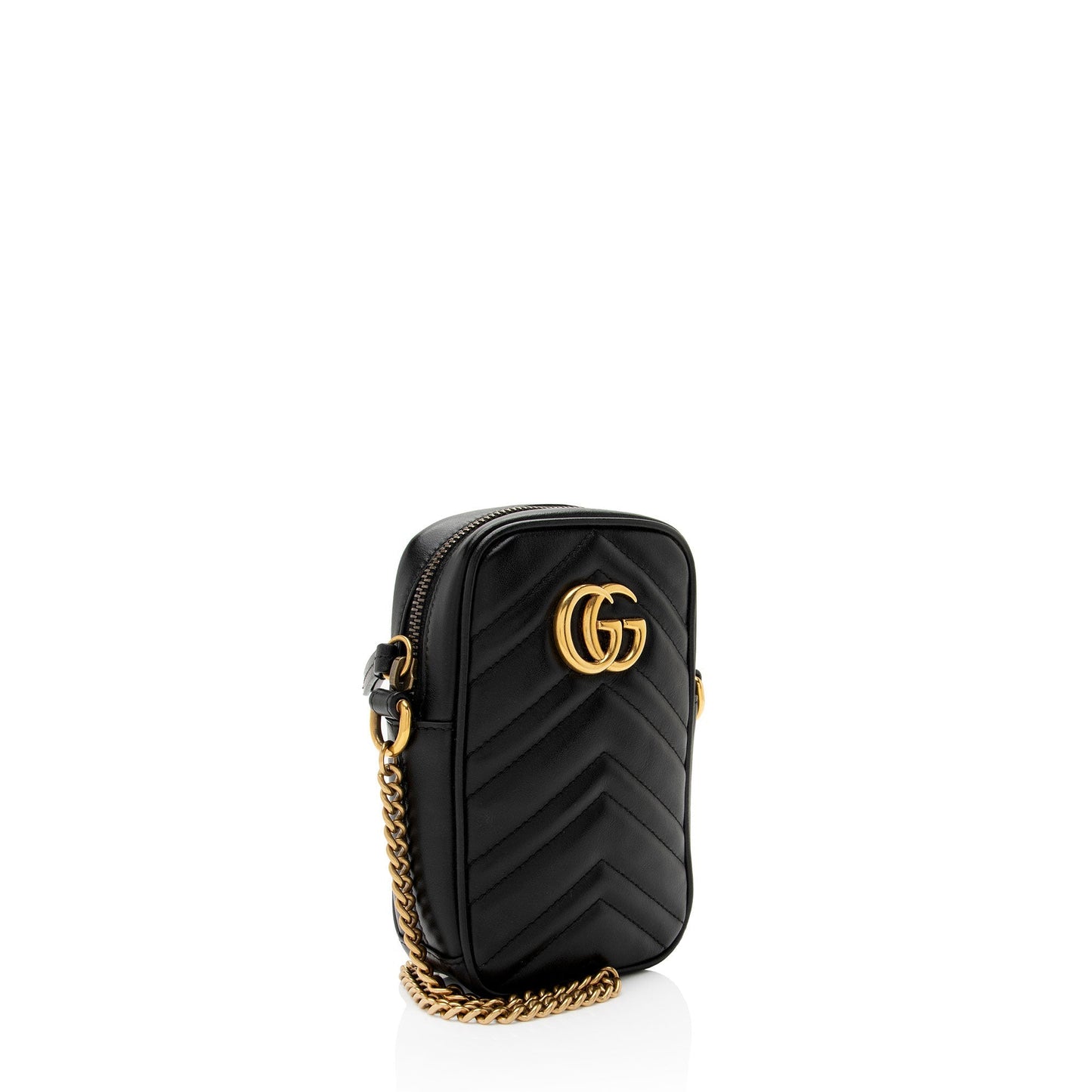 Gucci GG Marmont SHF-pySpXY Matelasse Leather Black Mini Crossbody Bag