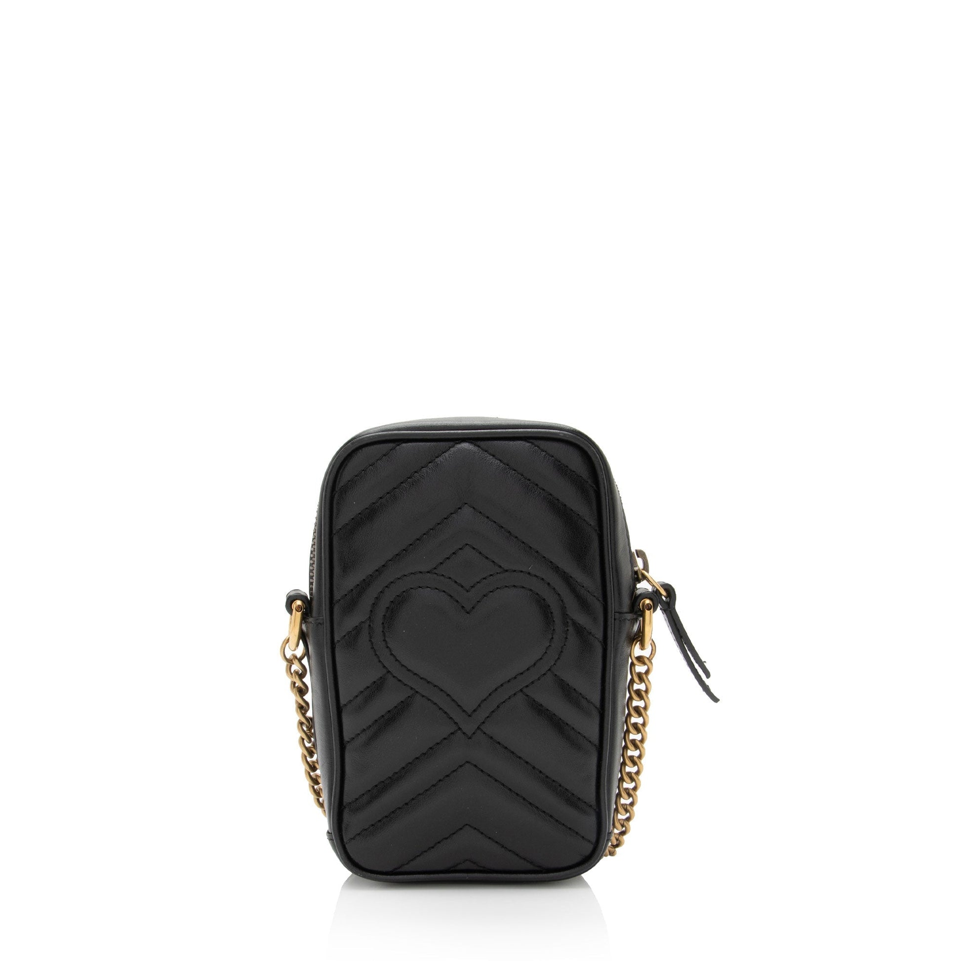 Gucci GG Marmont SHF-1qHFM7 Matelasse Leather Black Mini Crossbody Bag
