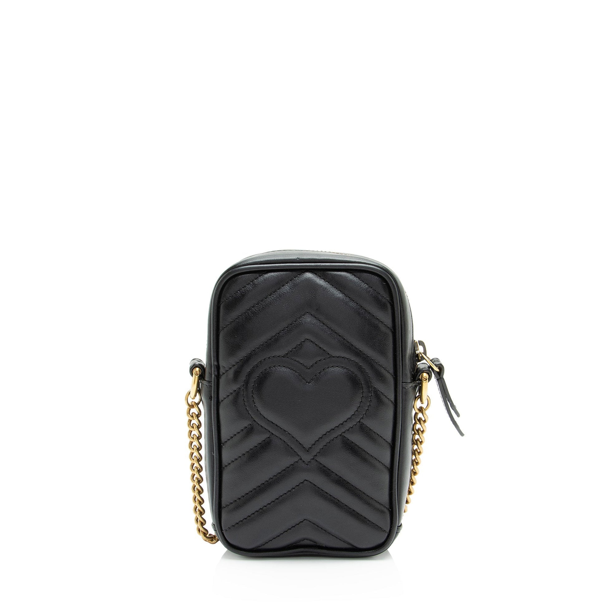 Gucci GG Marmont Matelasse Leather Black Mini Crossbody Bag