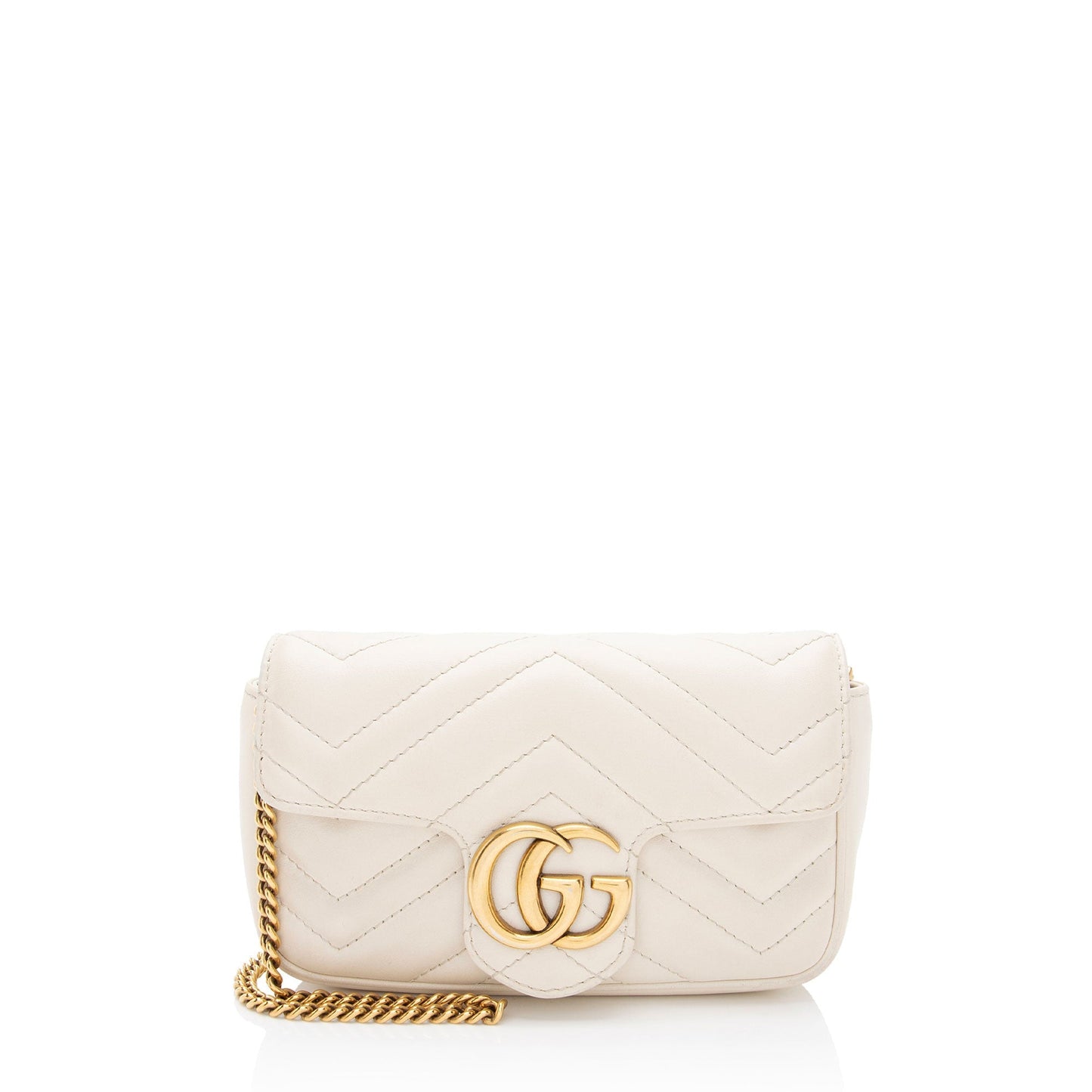 Gucci GG Marmont Flap Matelasse Leather White Mini Crossbody Bag Bag 1
