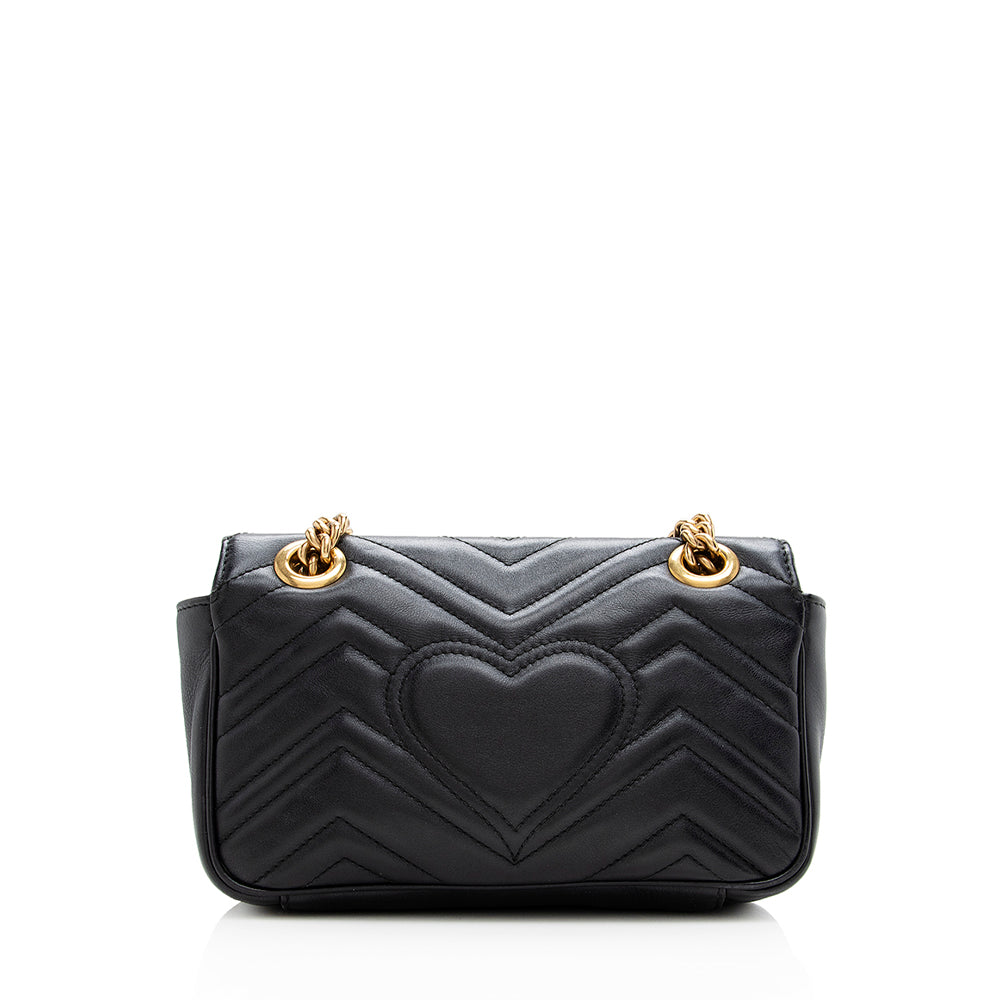 Gucci GG Marmont SHF Matelasse Leather Black Mini Shoulder Bag