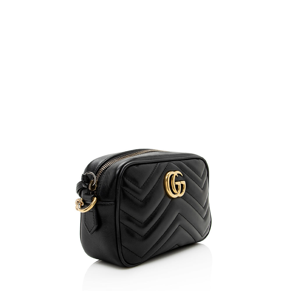 Gucci GG Marmont SHF Matelasse Leather Black Mini Crossbody Bag 8