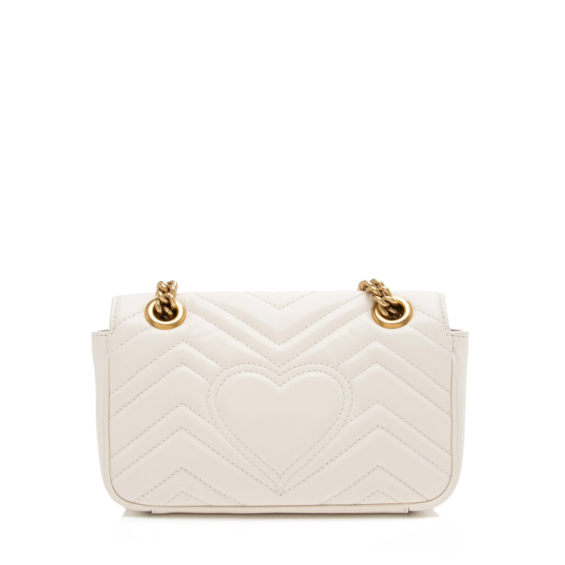 Gucci GG Marmont SHF-nrvxzd Matelasse Leather White Mini Crossbody Bag