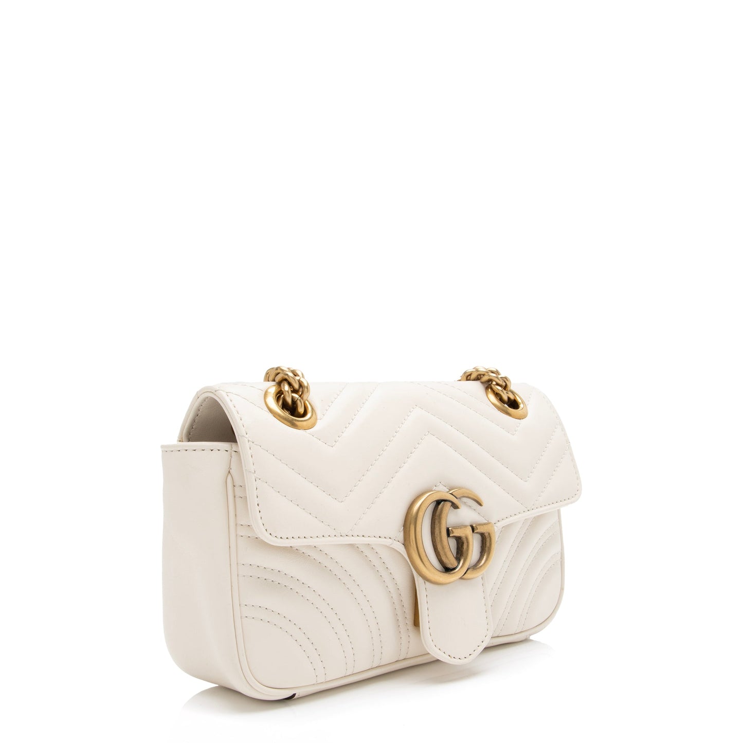 Gucci GG Marmont SHF-nrvxzd Matelasse Leather White Mini Crossbody Bag