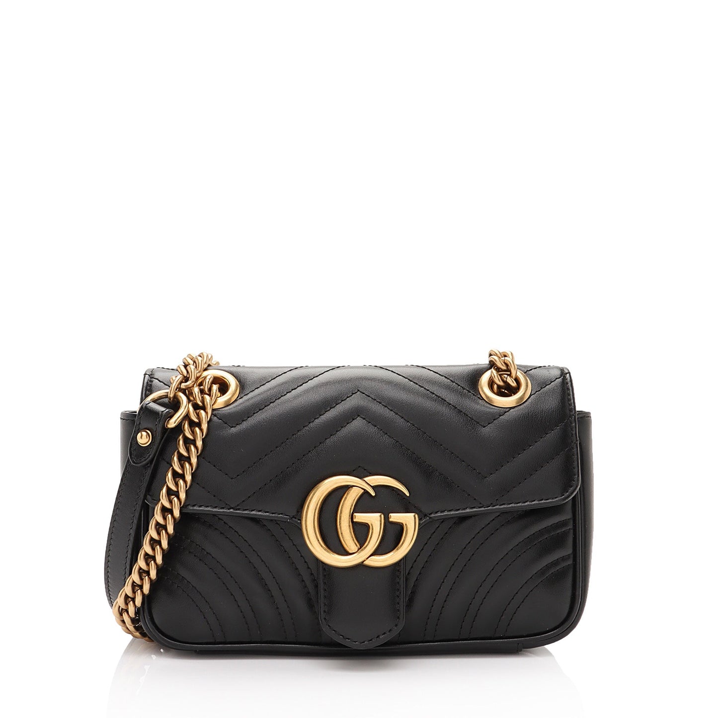 Gucci GG Marmont SHF-iWJZlj Matelasse Leather Black Mini Crossbody Bag