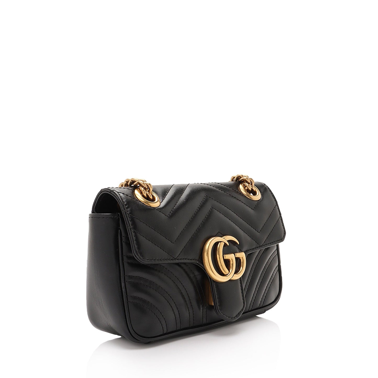 Gucci GG Marmont SHF-iWJZlj Matelasse Leather Black Mini Crossbody Bag