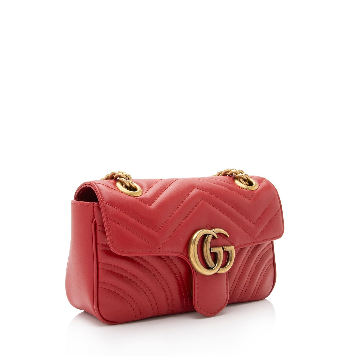 Gucci GG Marmont Flap SHF-w2Ucq0 Matelasse Leather Red Mini Crossbody Bag