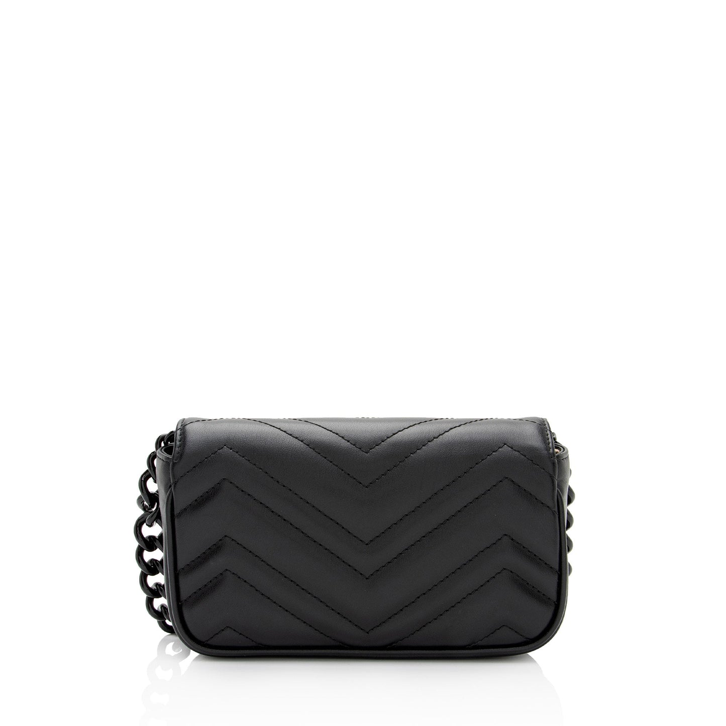 Gucci GG Marmont Monochrome Belt SHF-2itioi Matelasse Leather Black Accessory