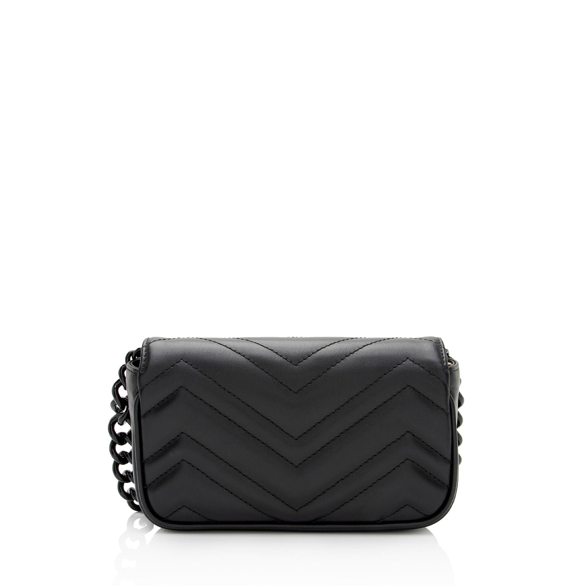 Gucci GG Marmont Monochrome Belt SHF-2itioi Matelasse Leather Black Accessory